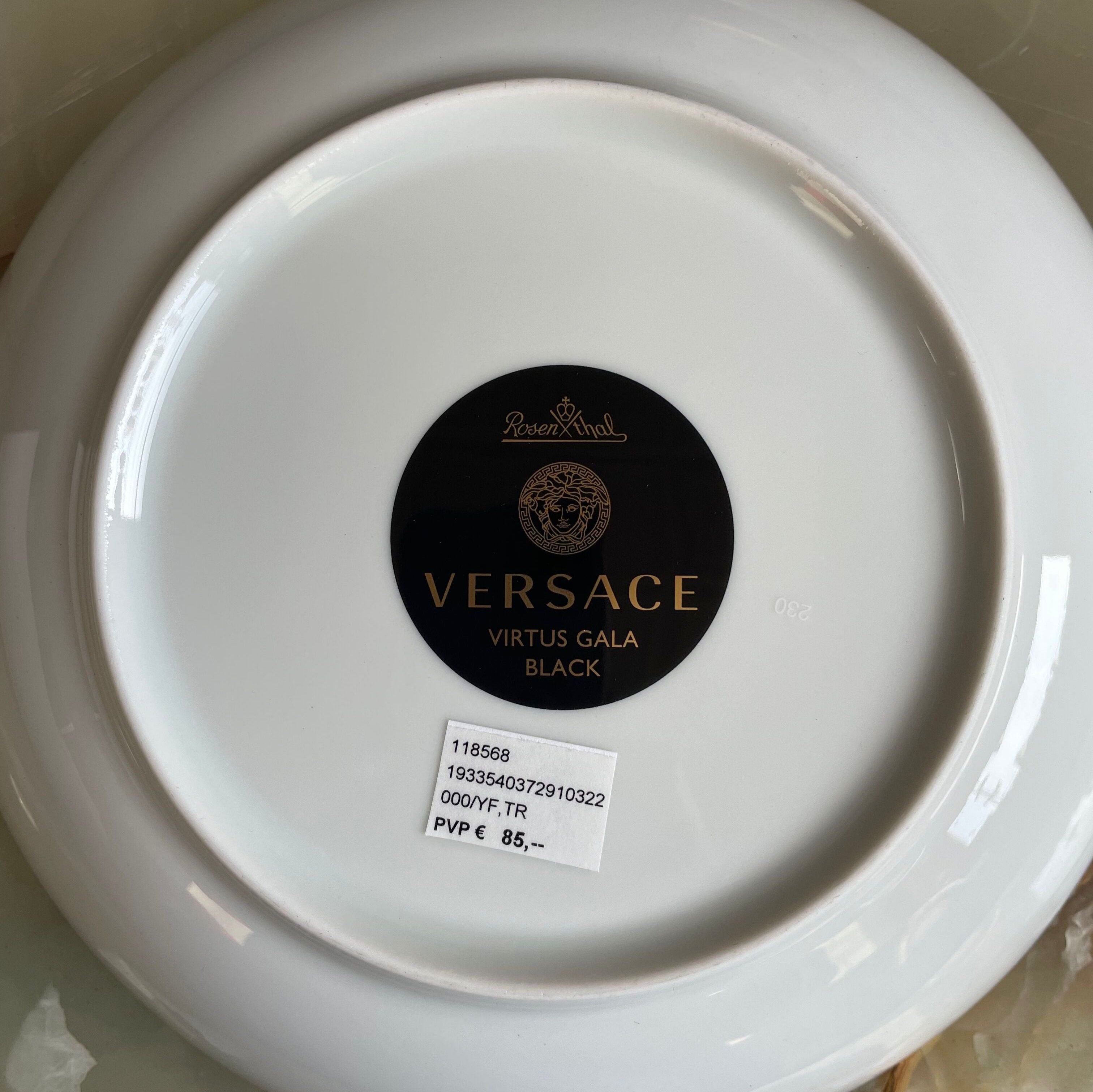 Versace by Rosenthal Virtus Gala Black Soup Plate 118568