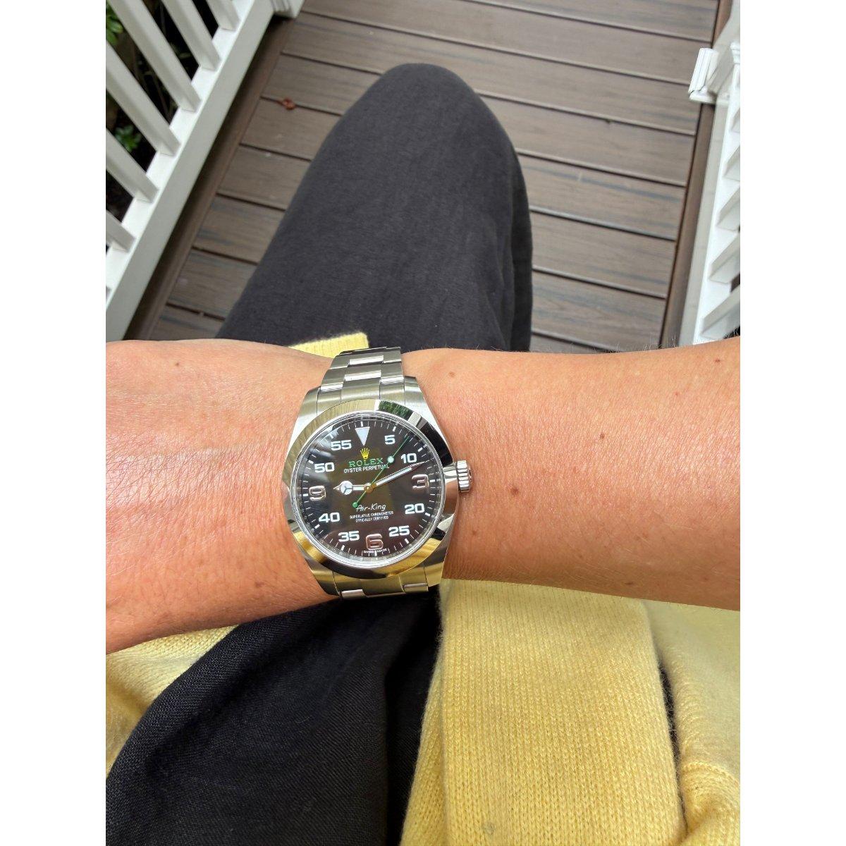 Rolex Air King Black Dial Stainless Steel Men's Watch 116900
