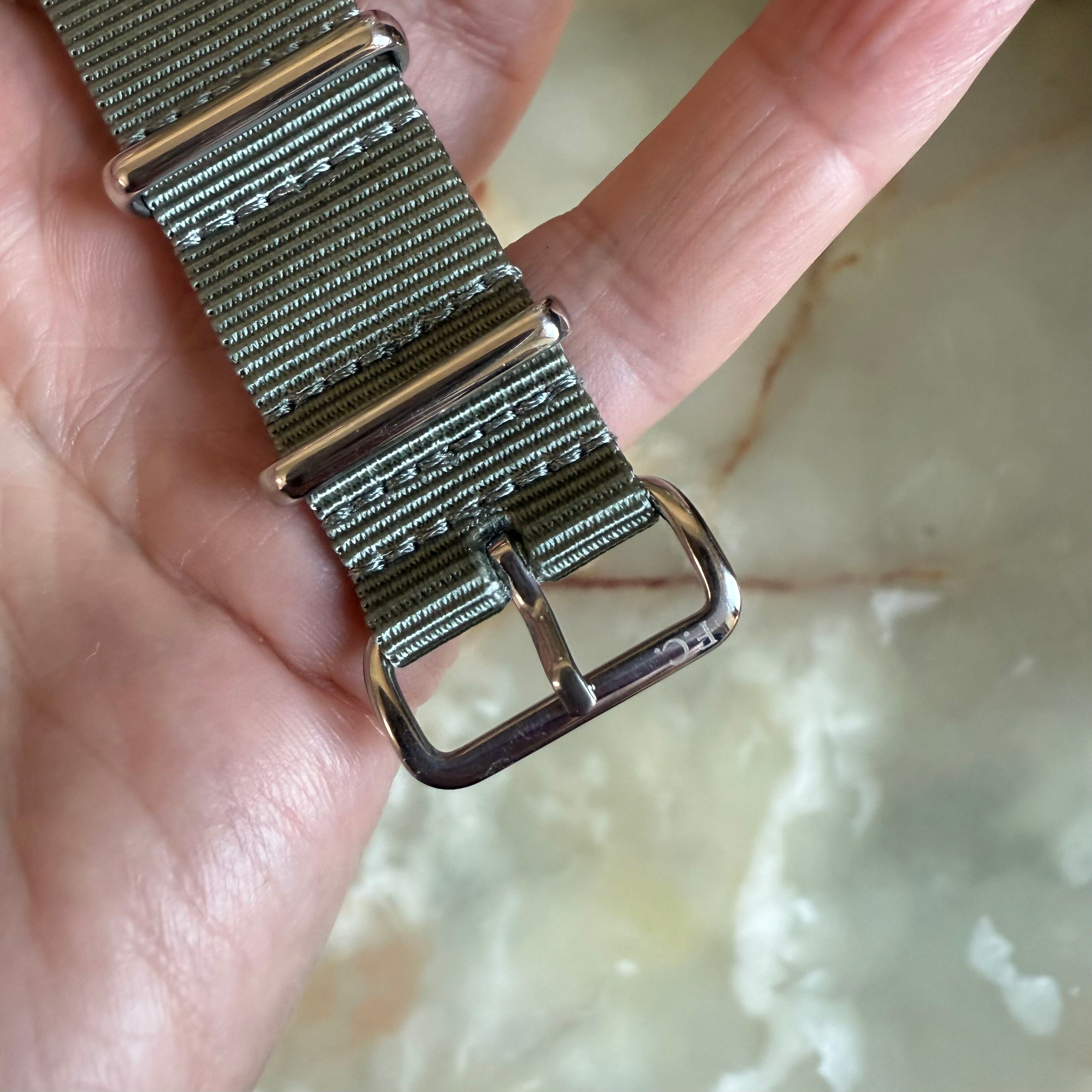 Authentic Frederique Constant Green Texture Watch Strap Band 20mm with Buckle