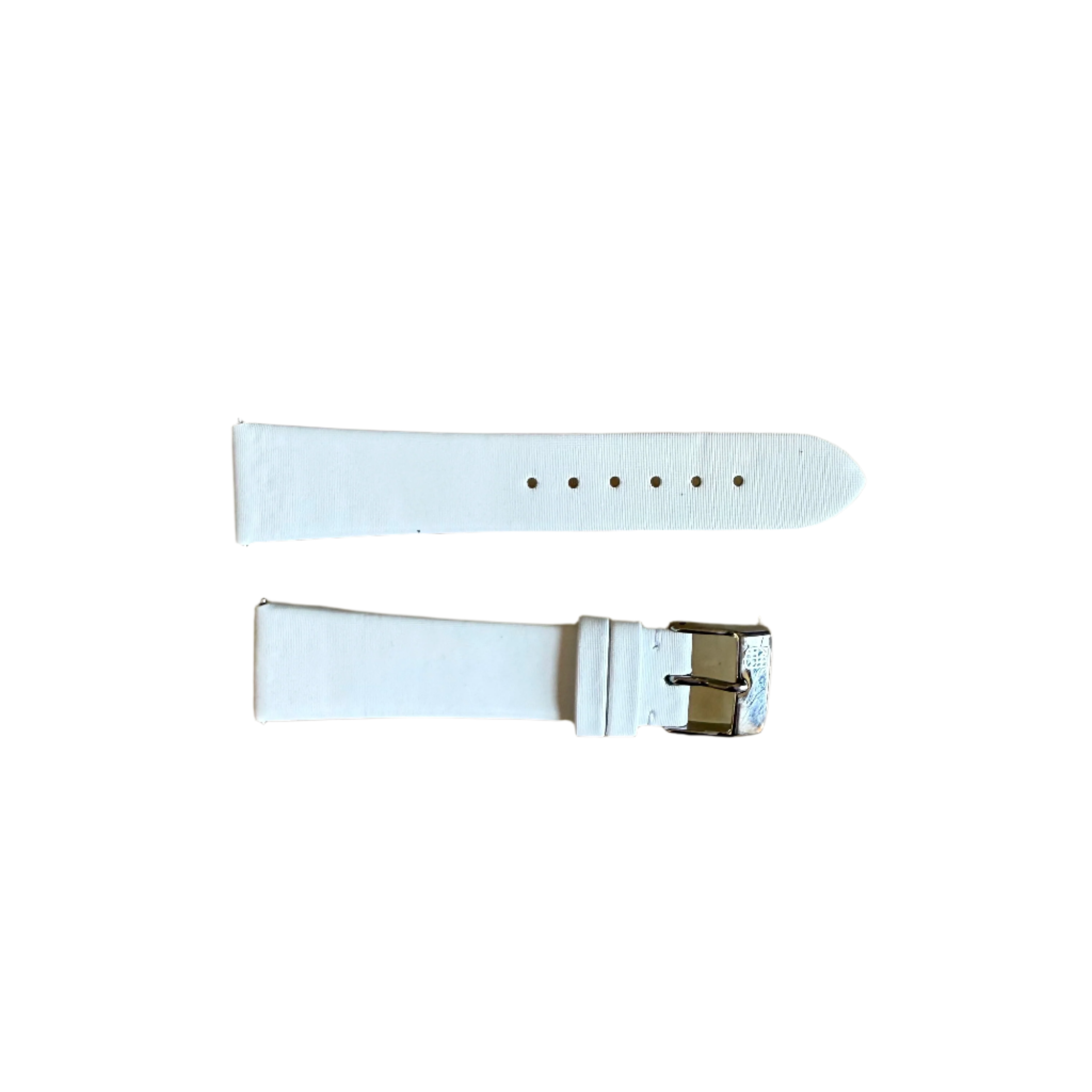 Authentic Frederique Constant White Satin Watch Strap Band 19mm with 2 Buckle