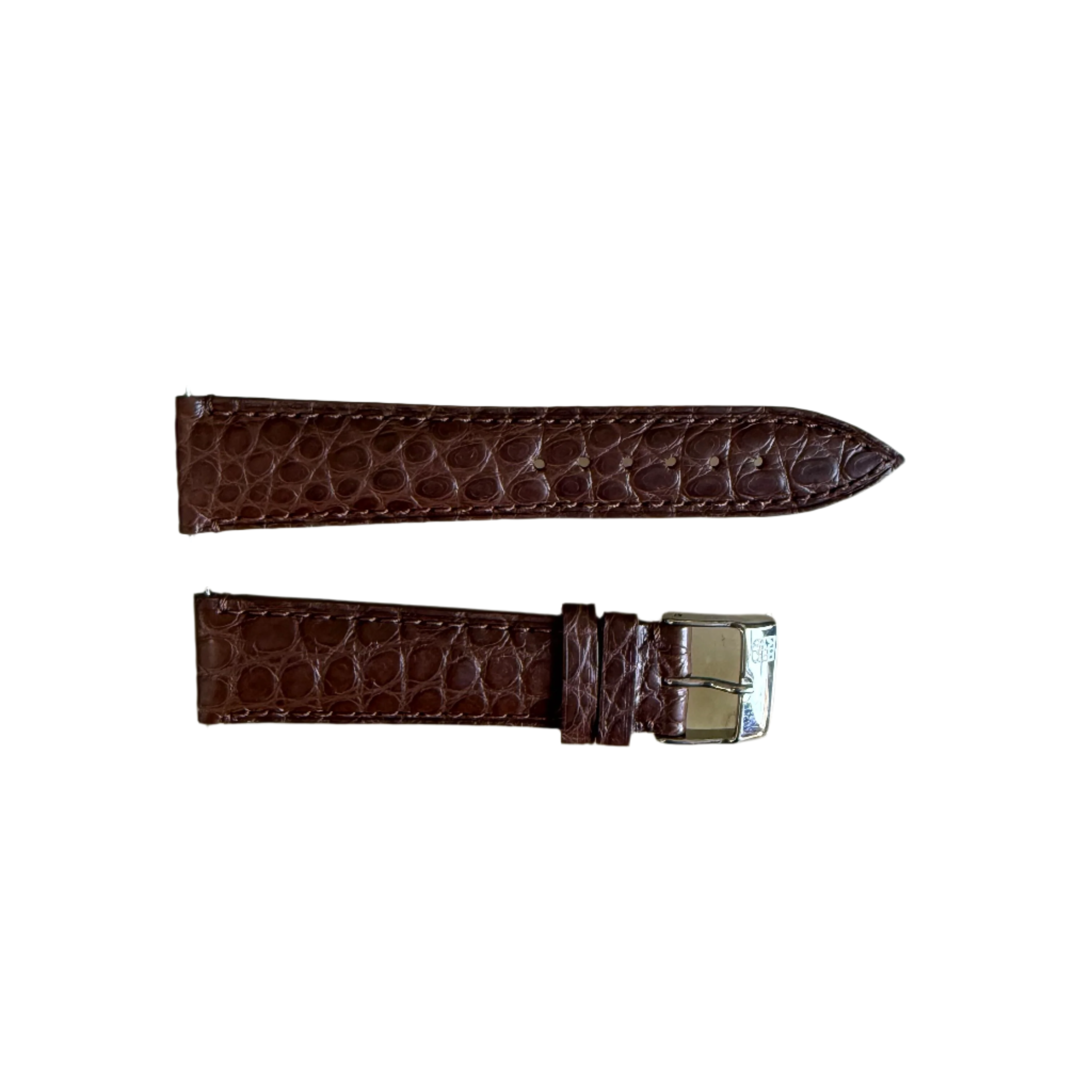 Authentic Frederique Constant Brown Crocodile Watch Strap Band 19mm with Buckle