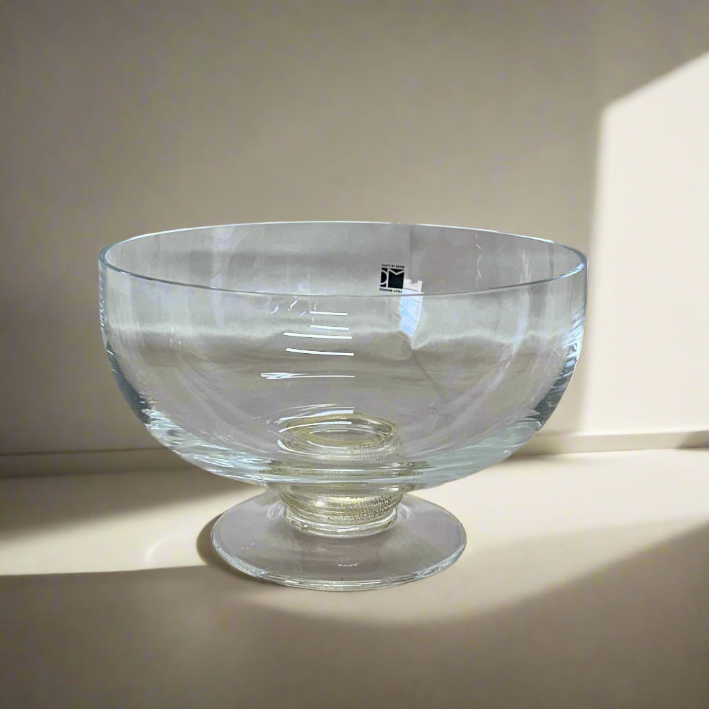 Carlo Moretti Murano Clear & Gold Glass Fruit Bowl