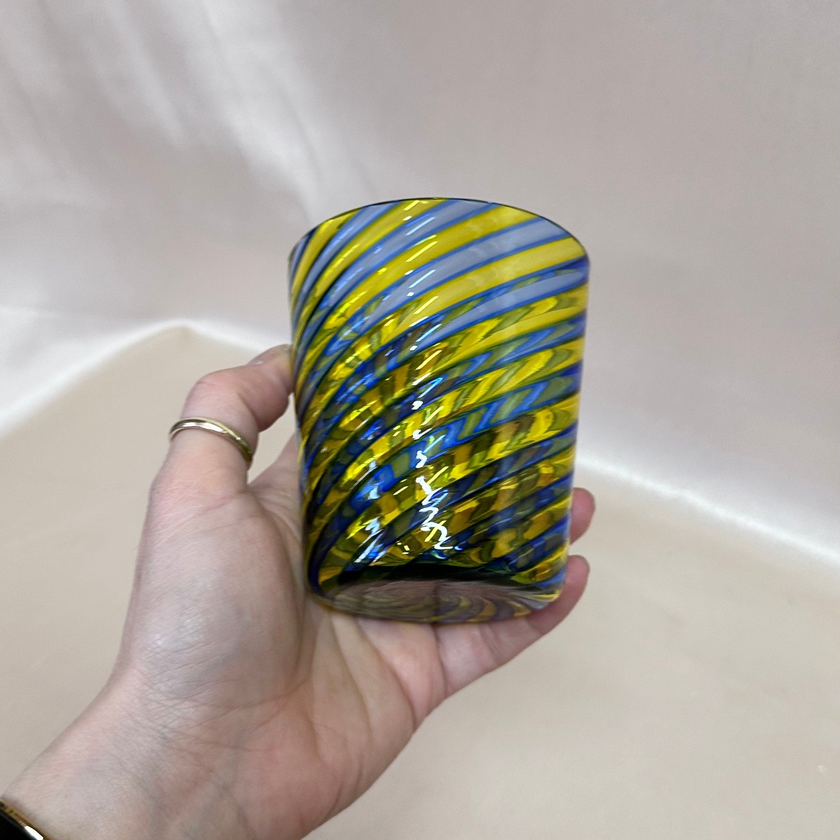 Carlo Moretti Murano Glass Swirl Tumbler Set of 11