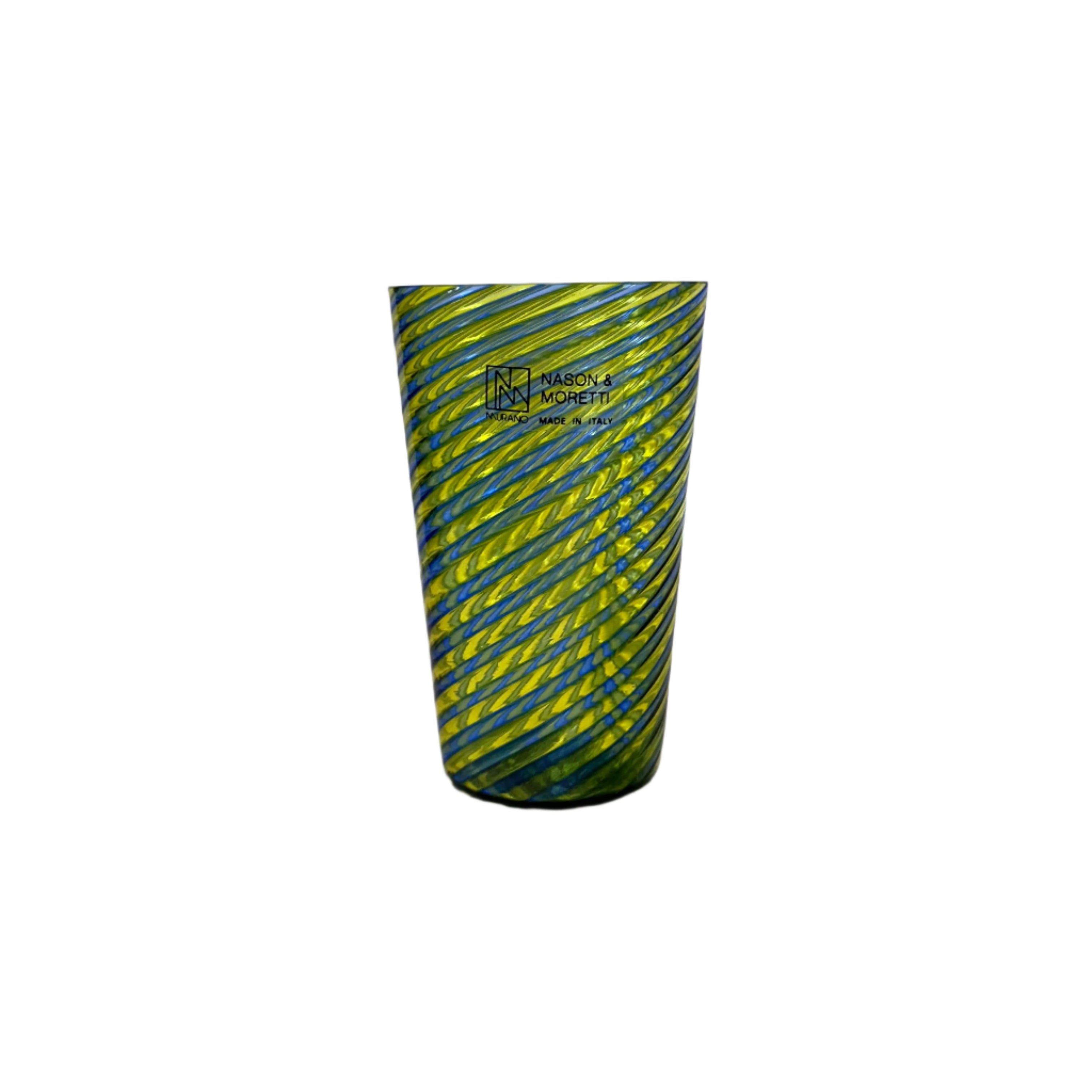 NasonMoretti Murano Swirl Candy Water Glass Set of 10