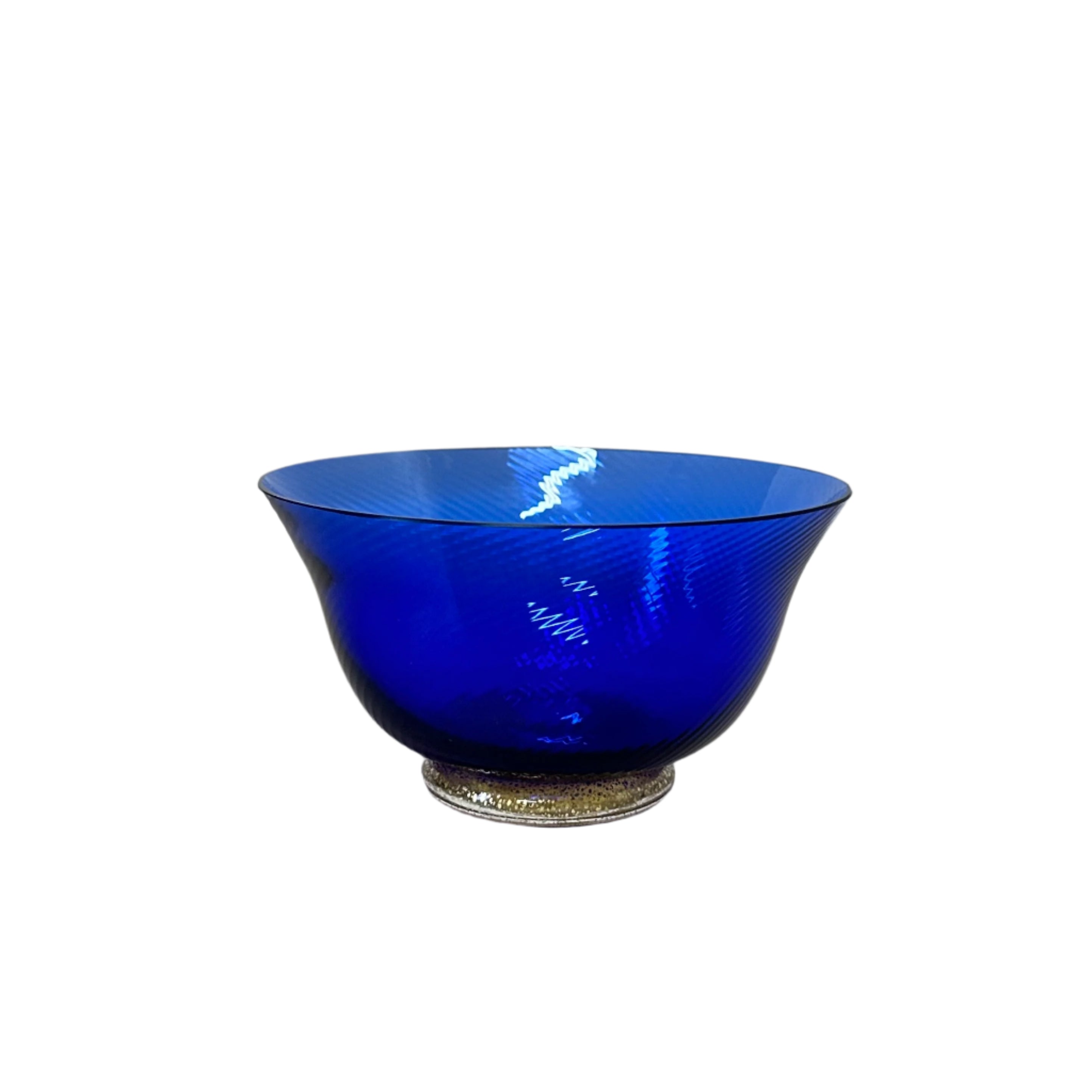 Carlo Moretti Murano Blue & Gold Glass Bowl Set of 5