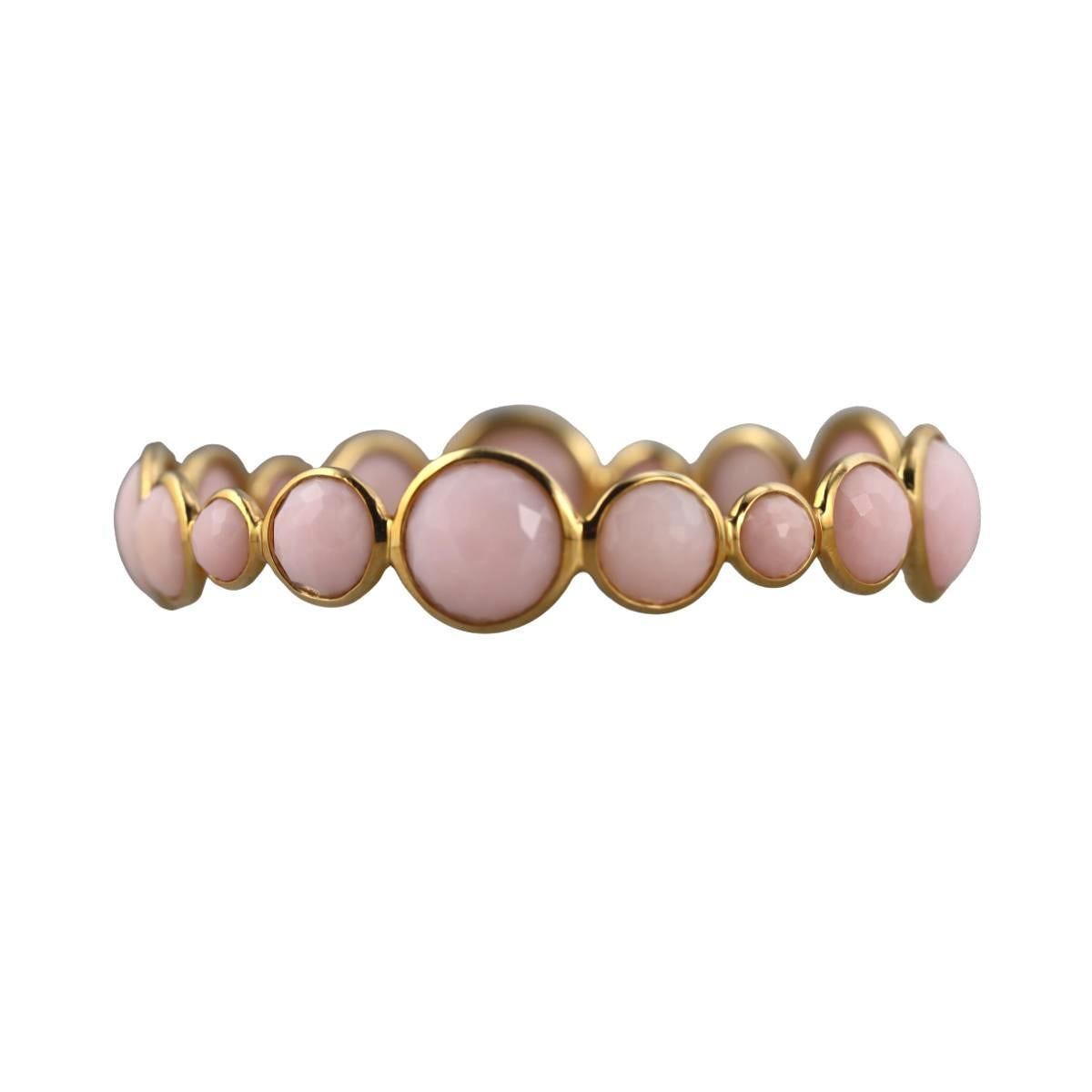 Ippolita Lollipop 18k Gold Cabochon Pink Opal Bangle Bracelet