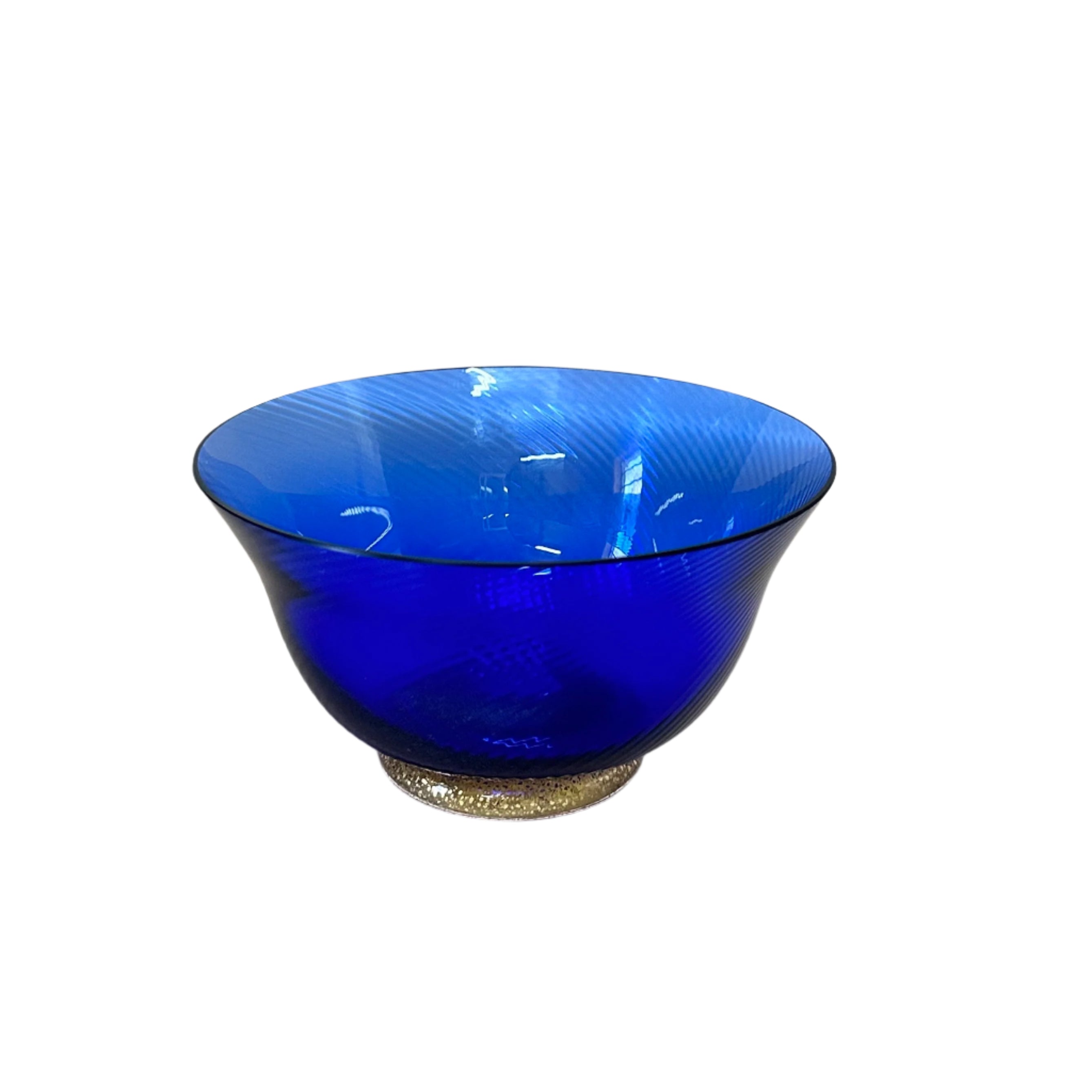 Carlo Moretti Murano Blue & Gold Glass Bowl Set of 5