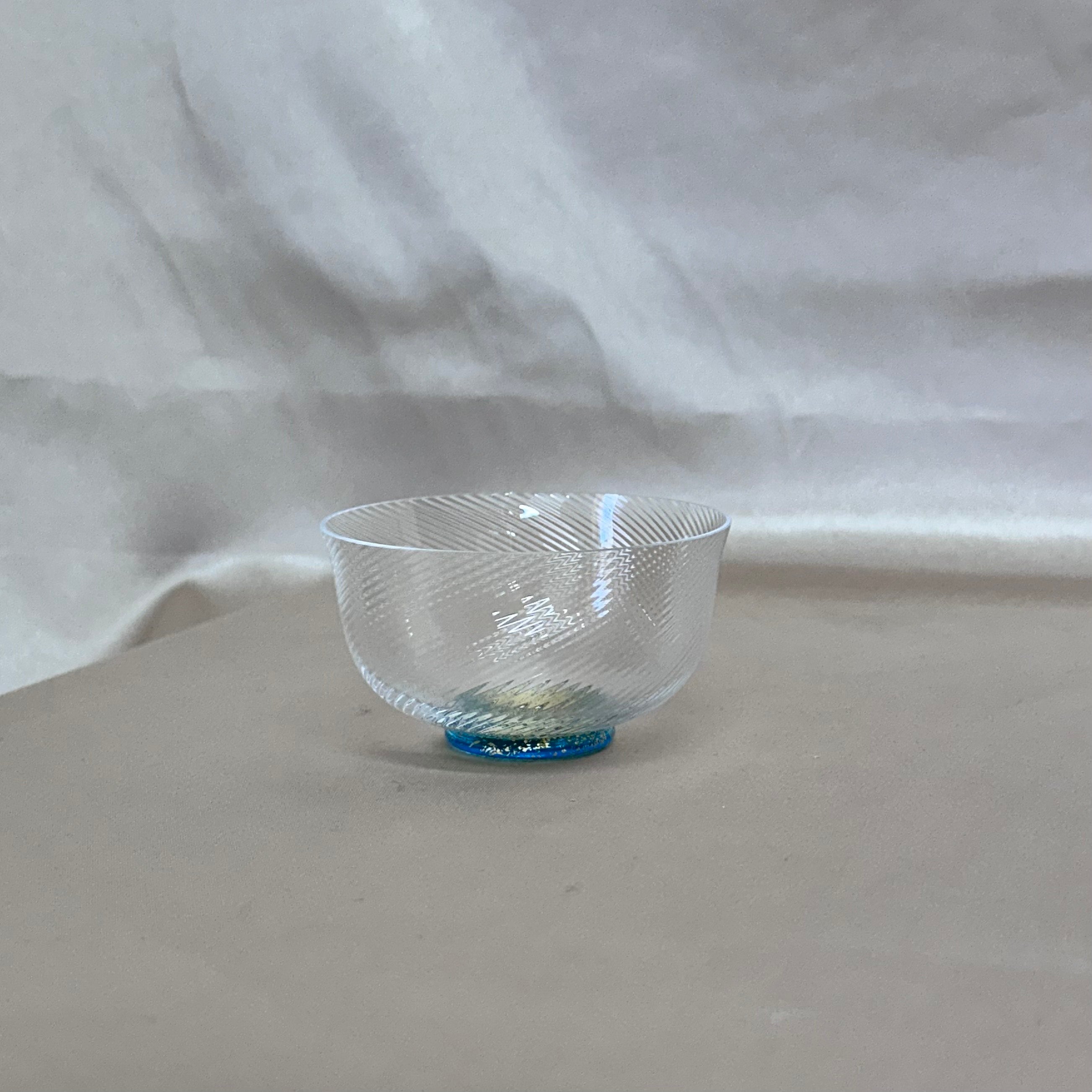 Nasonmoretti Murano Small Miniature Blue & Gold Glass Bowl Set of 5