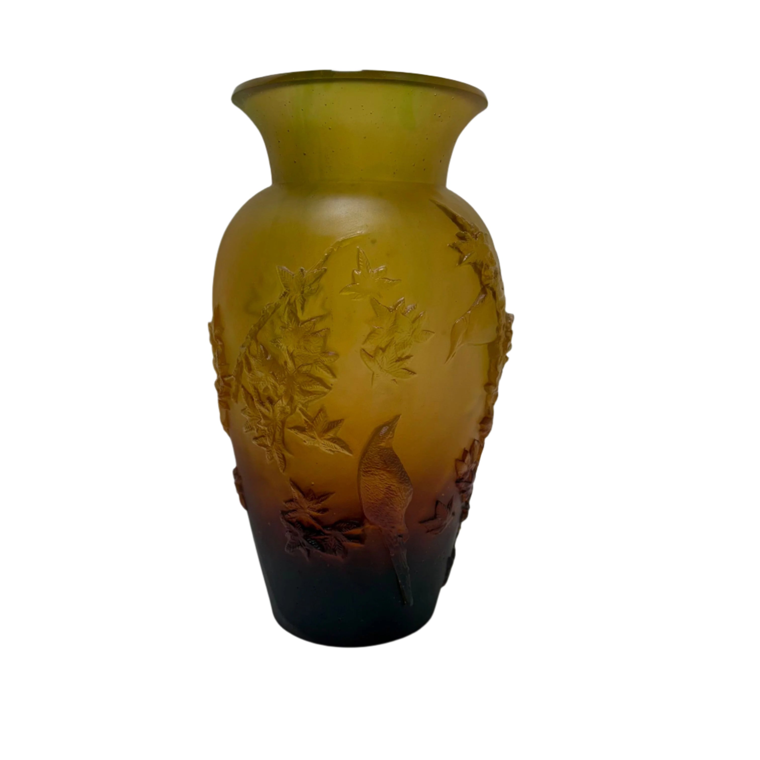 Daum Crystal Amber Autumn Vase 05294-3