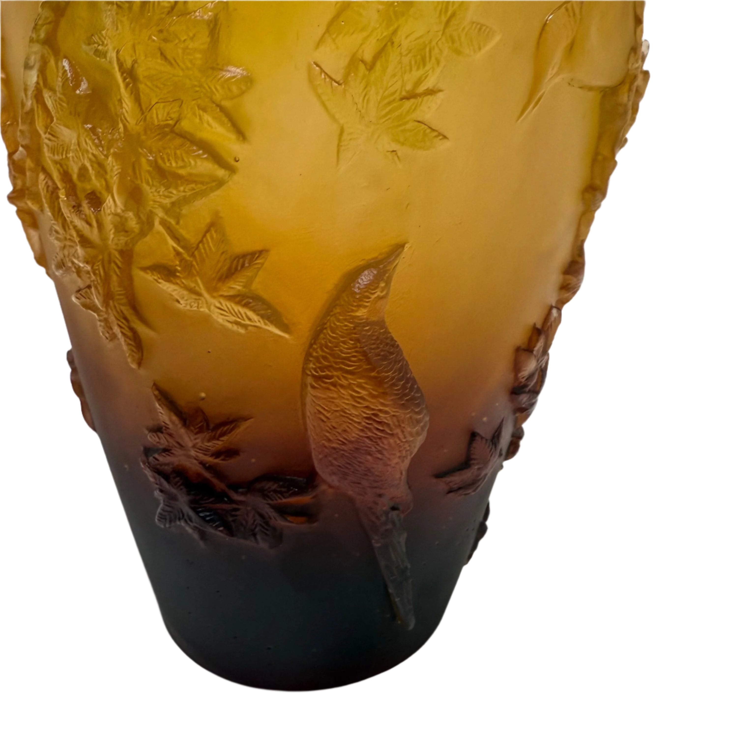 Daum Crystal Amber Autumn Vase 05294-3
