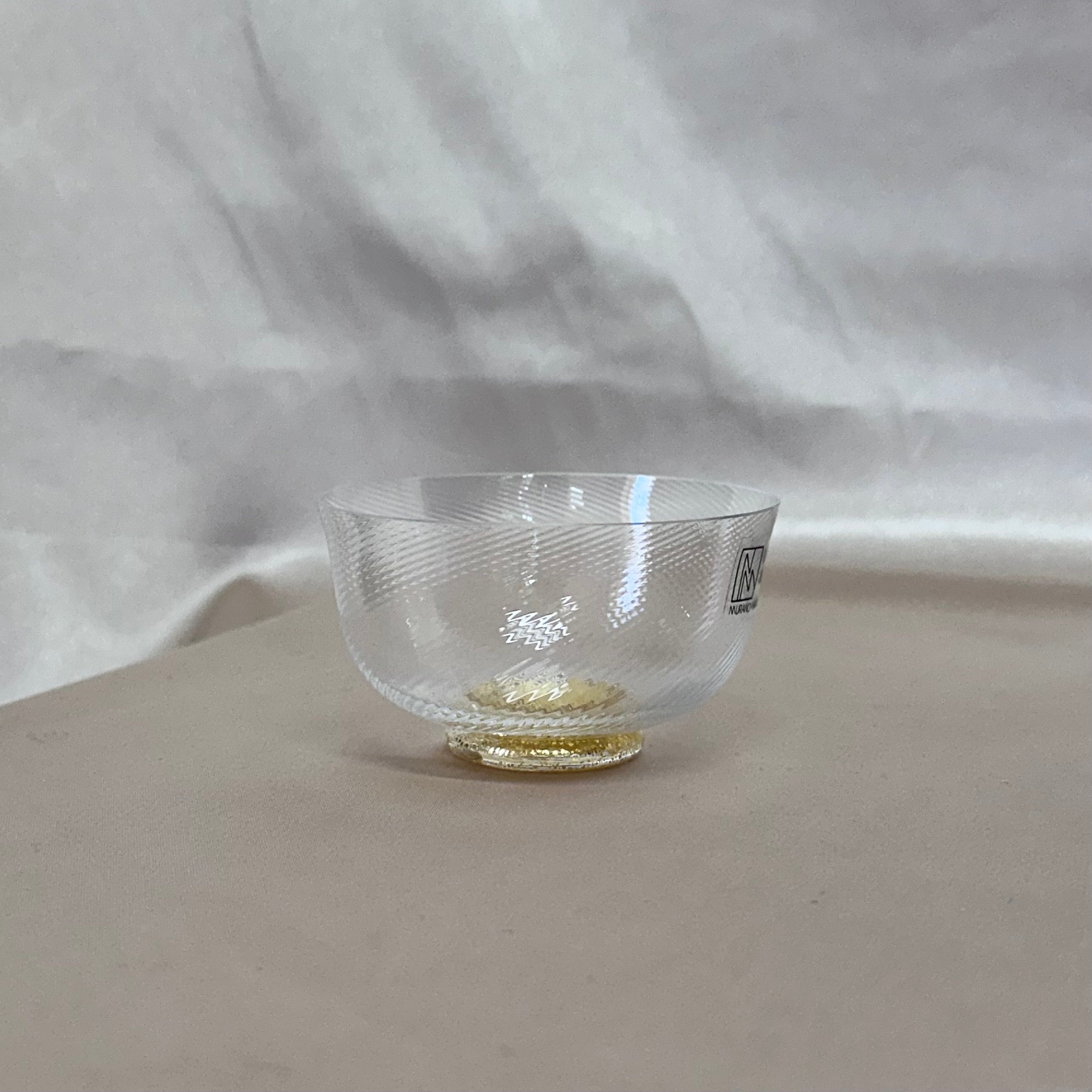 Nasonmoretti Murano Small Miniature Blue & Gold Glass Bowl Set of 5