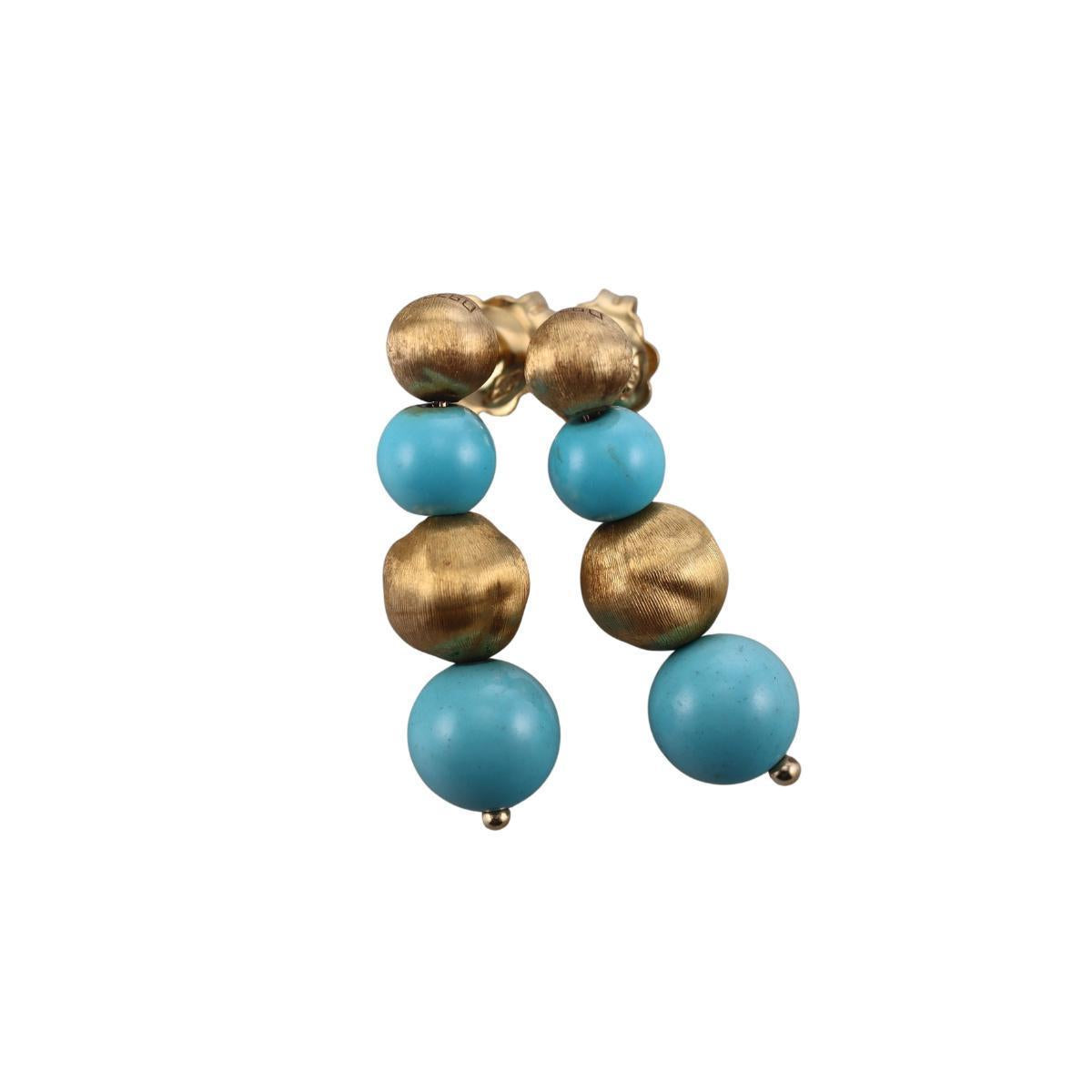 Marco Bicego 18k Gold Turquoise Earrings