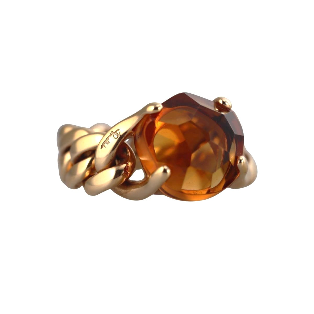 Pomellato Lola Curb 18k Citrine Chain Ring
