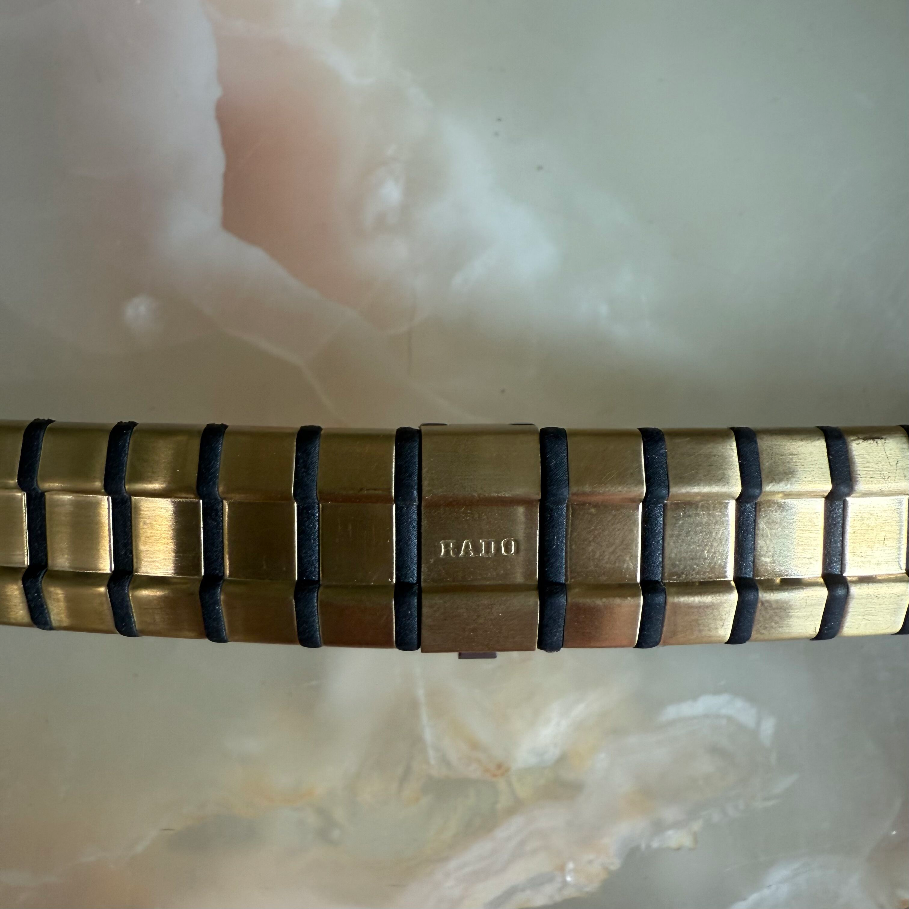 Authentic RADO Black & Gold Steel Watch Bracelet 15mm 03603