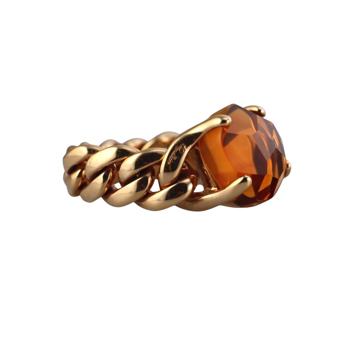 Pomellato Lola Curb 18k Citrine Chain Ring