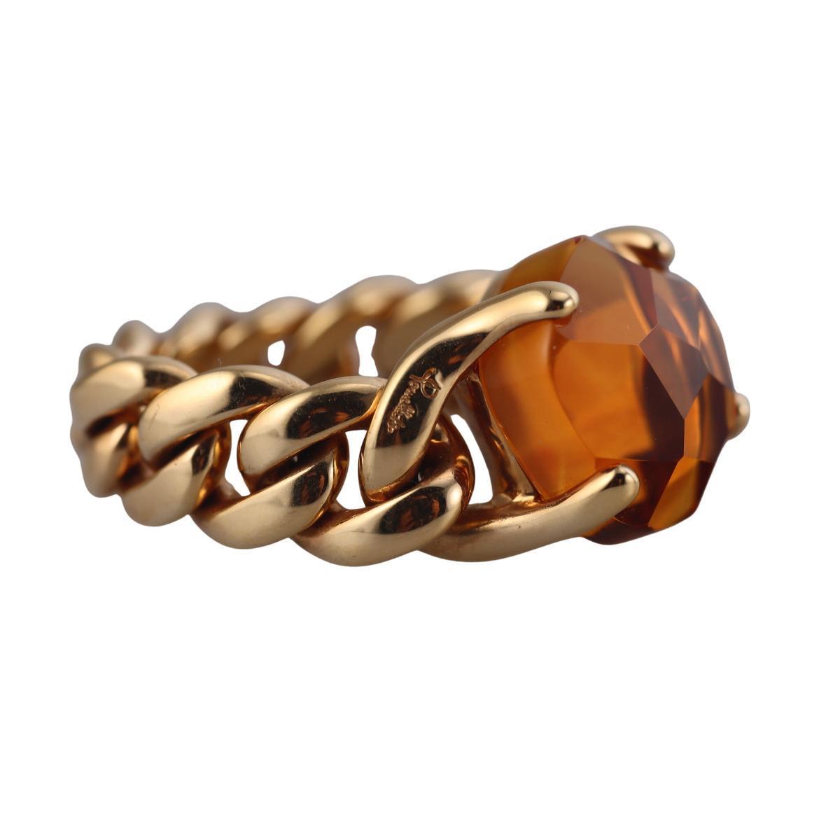 Pomellato Lola Curb 18k Citrine Chain Ring