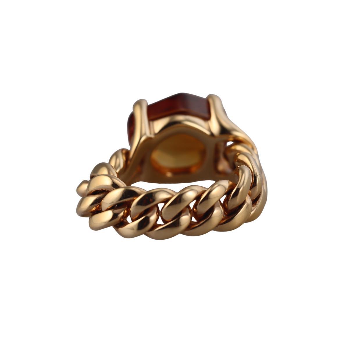 Pomellato Lola Curb 18k Citrine Chain Ring