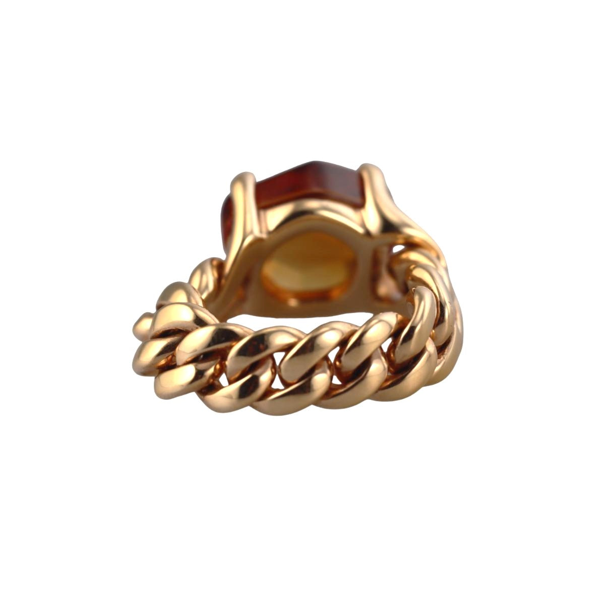 Pomellato Lola Curb 18k Citrine Chain Ring