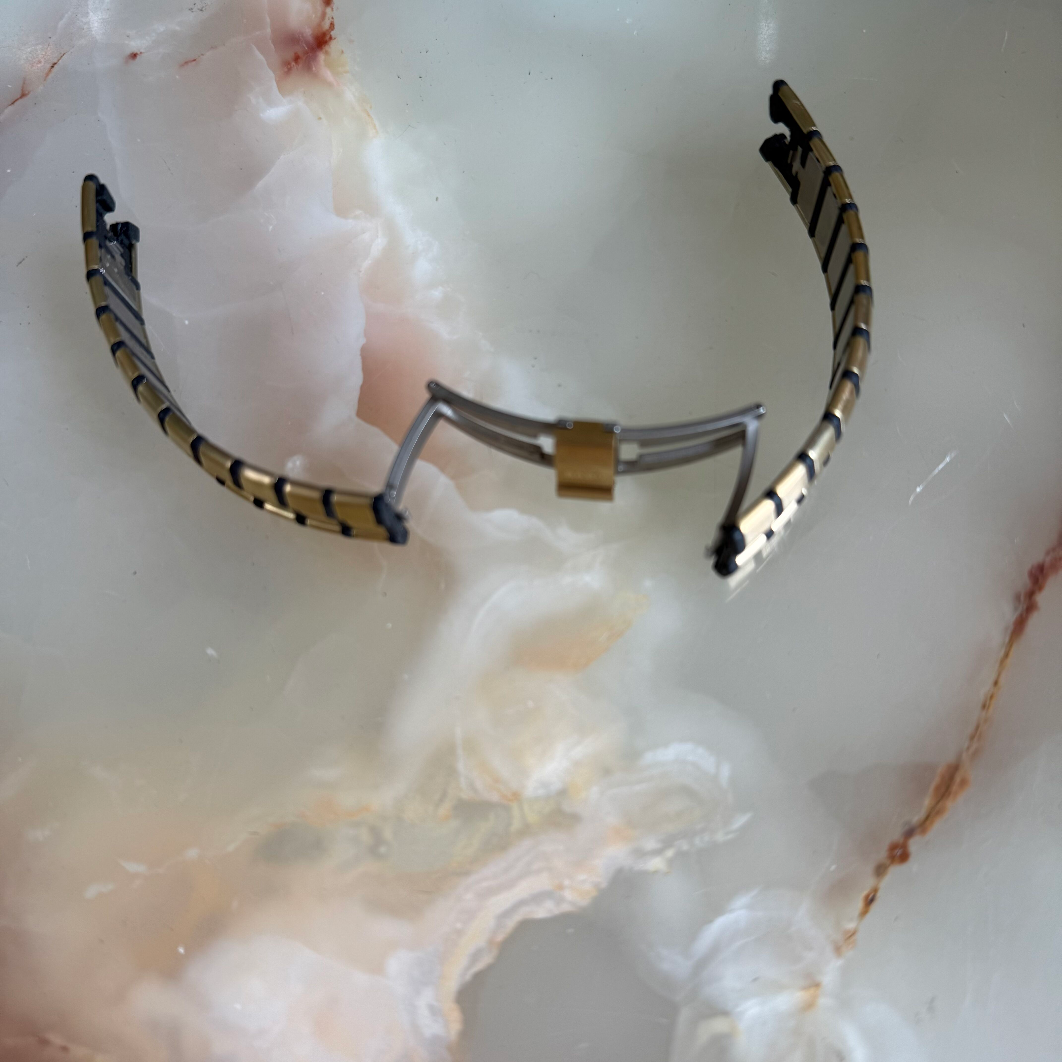 Authentic RADO Black & Gold Steel Watch Bracelet 15mm 03603