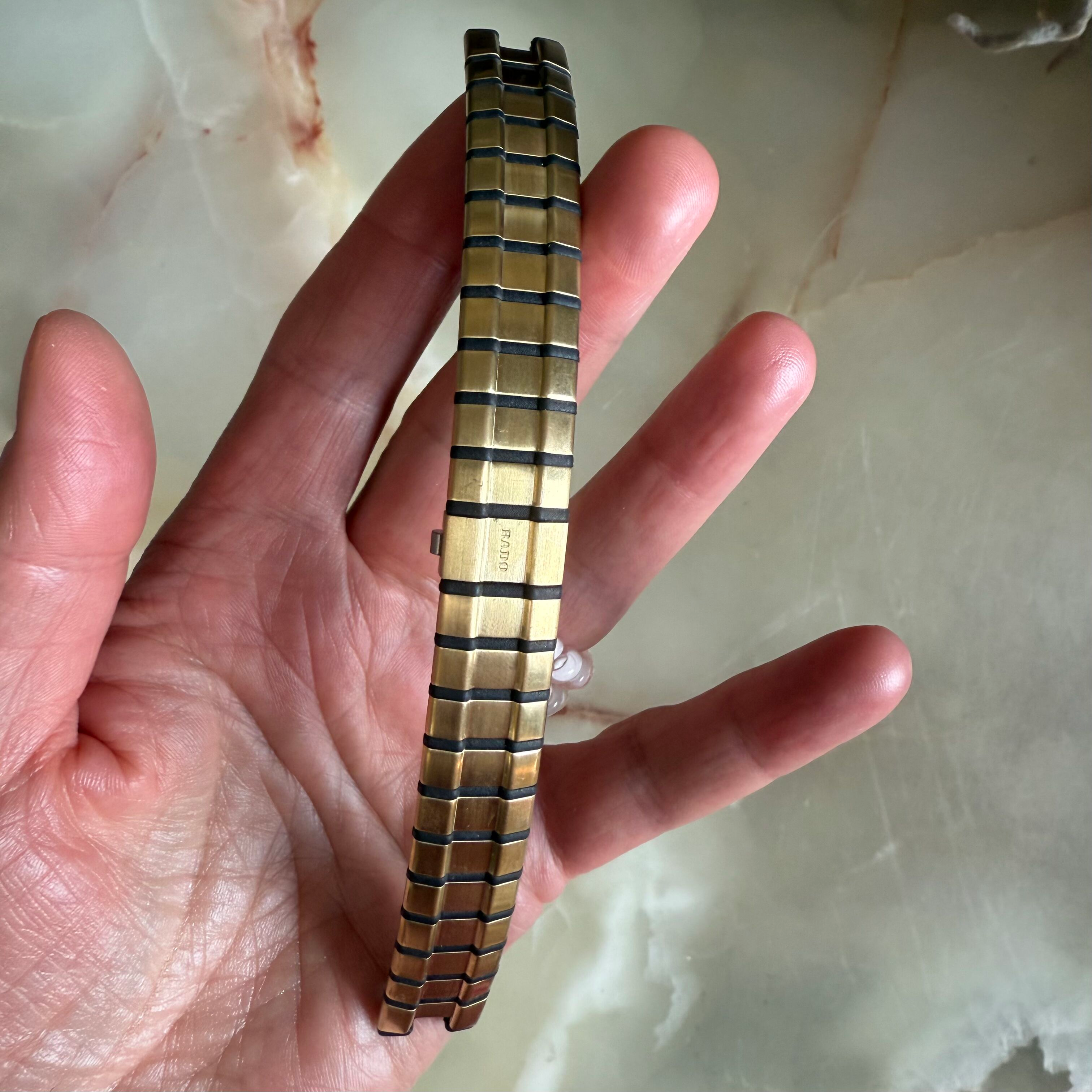 Authentic RADO Black & Gold Steel Watch Bracelet 15mm 03603