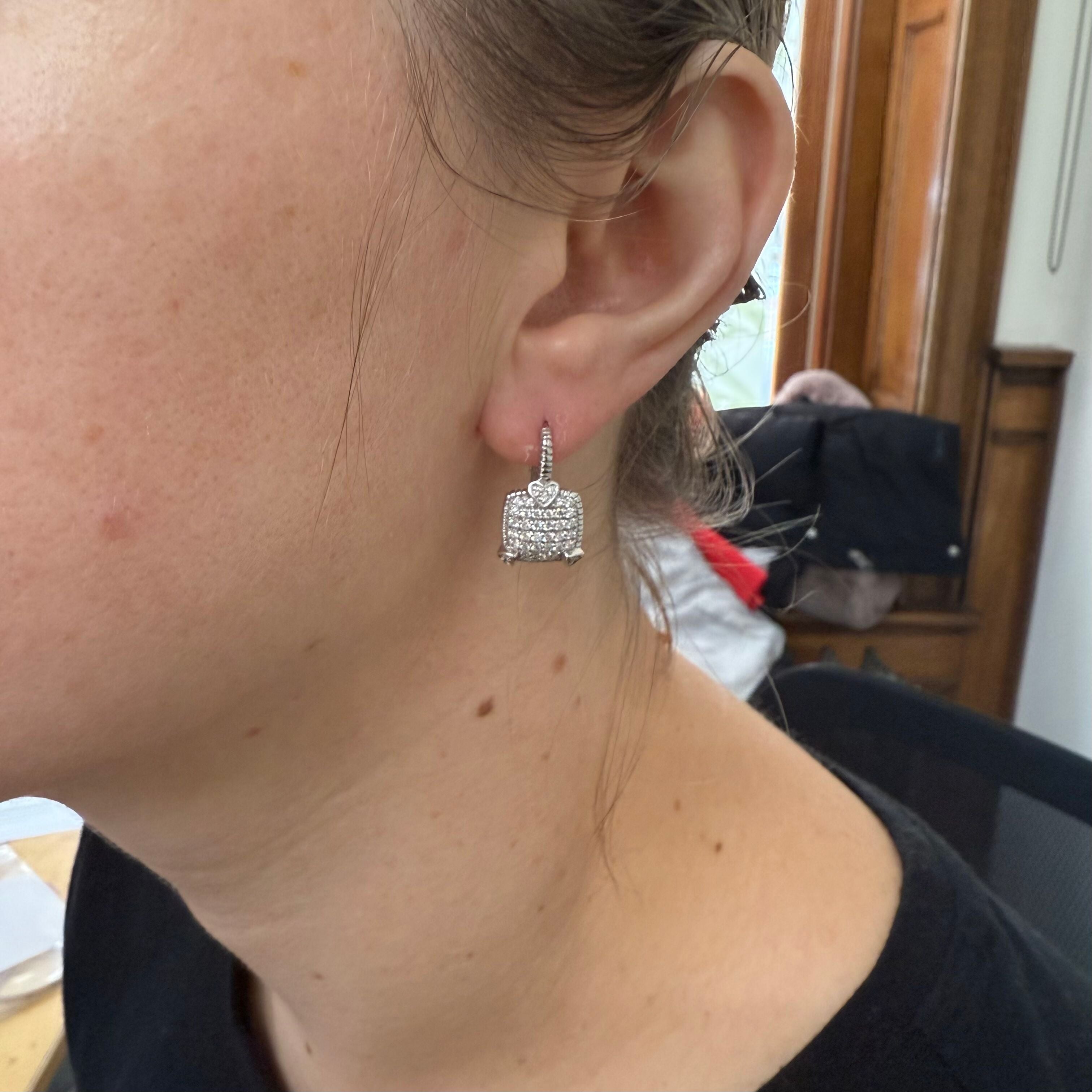 Judith Ripka Diamond 18k Gold Earrings