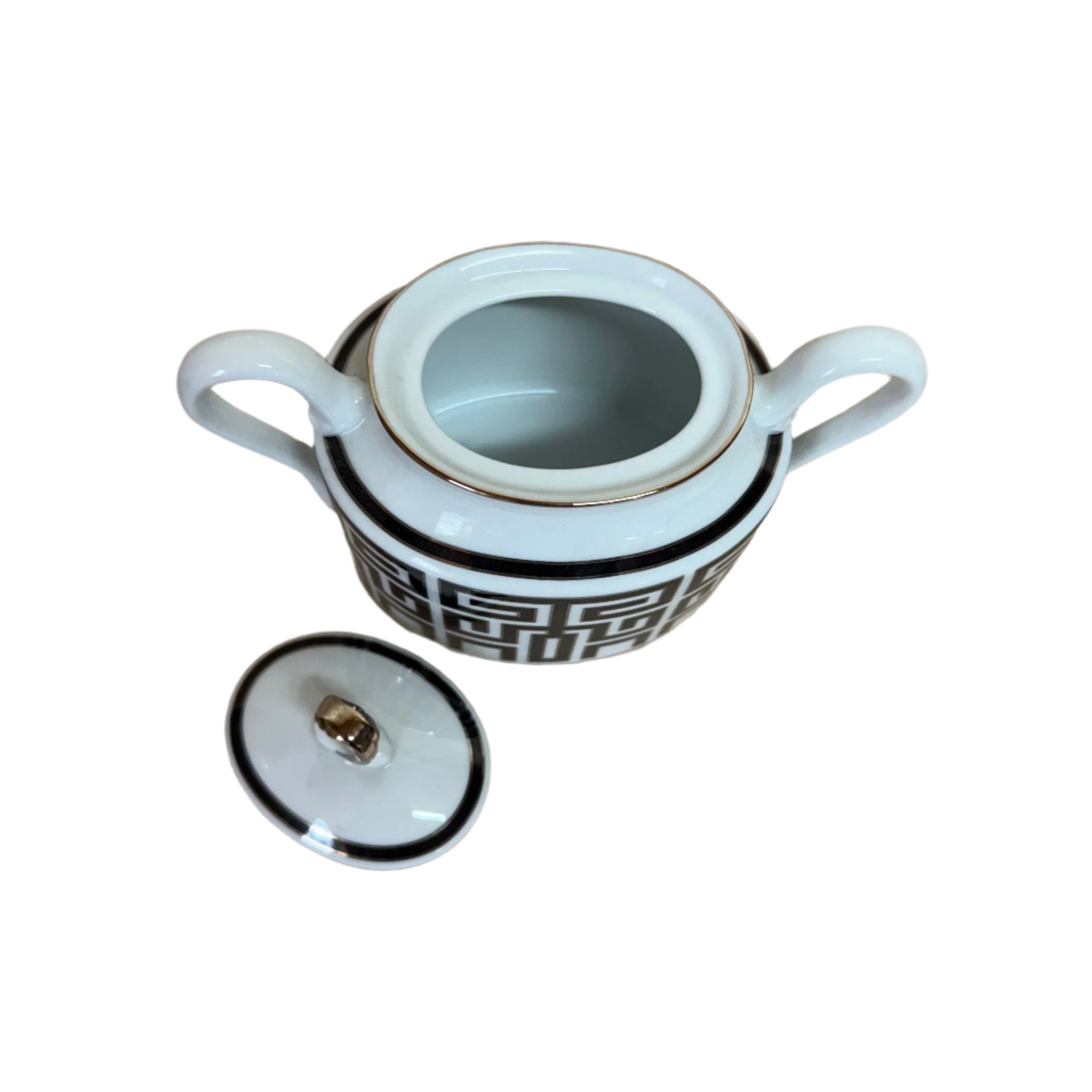 Richard Ginori Labirinto Nero Sugar Bowl & Creamer Set