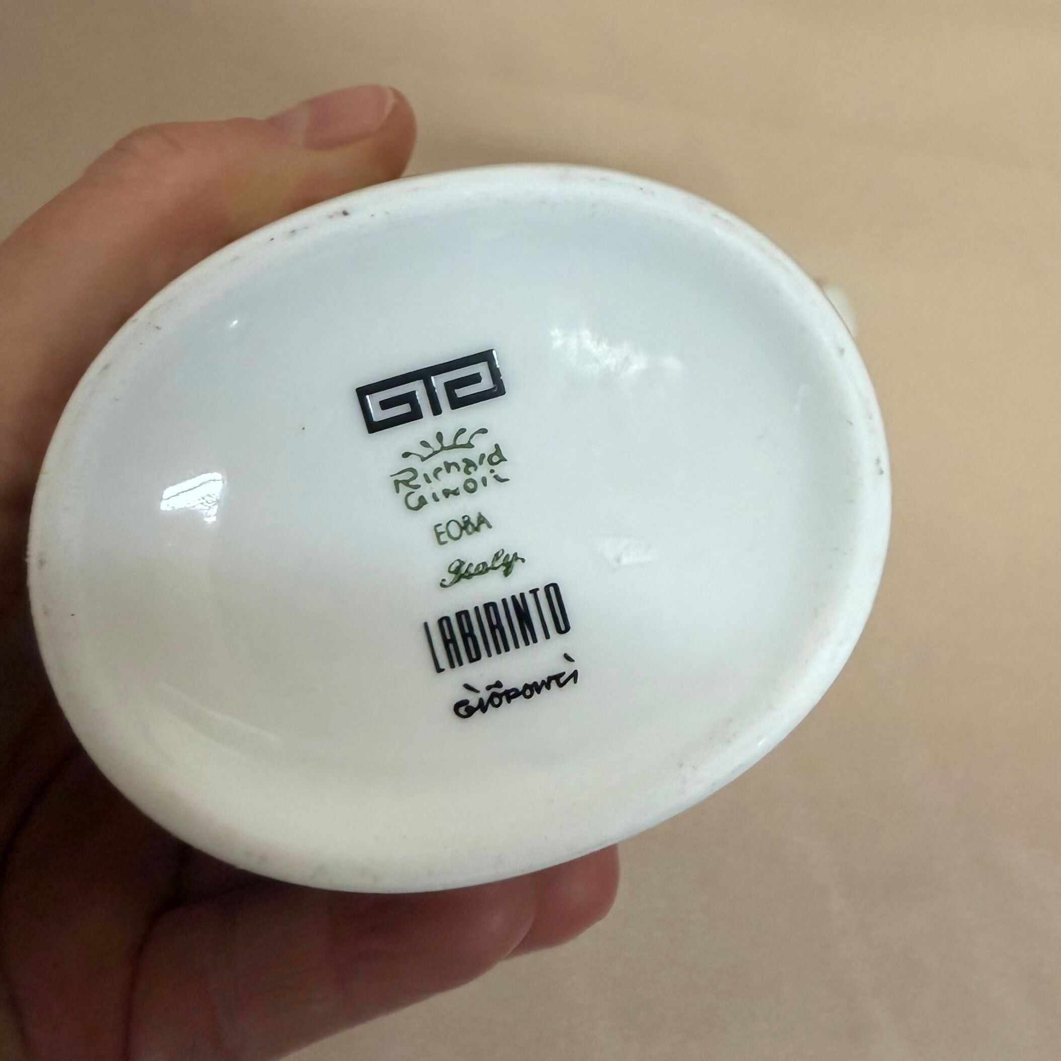 Richard Ginori Labirinto Nero Sugar Bowl & Creamer Set