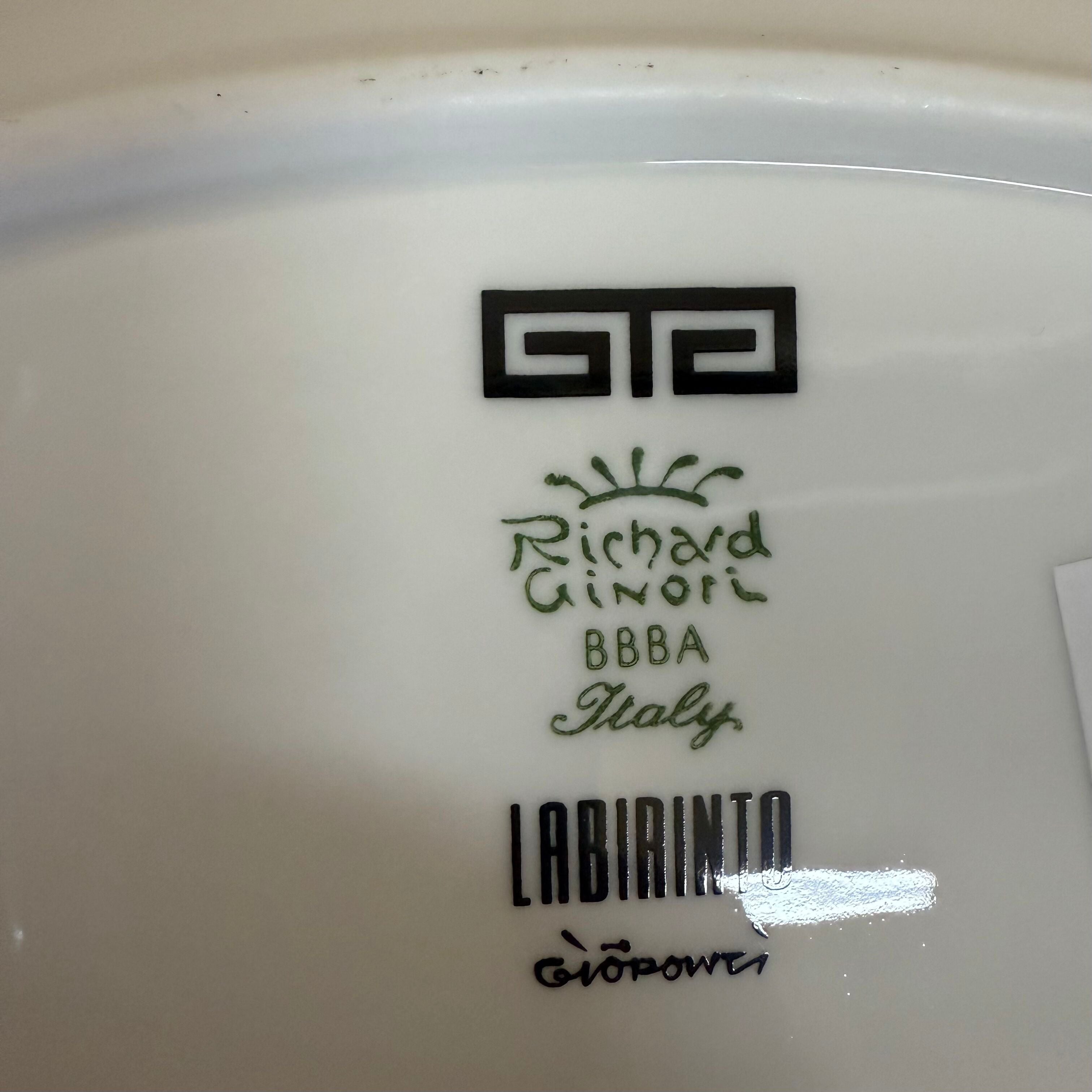 Richard Ginori Labirinto Nero Oval Plate Small