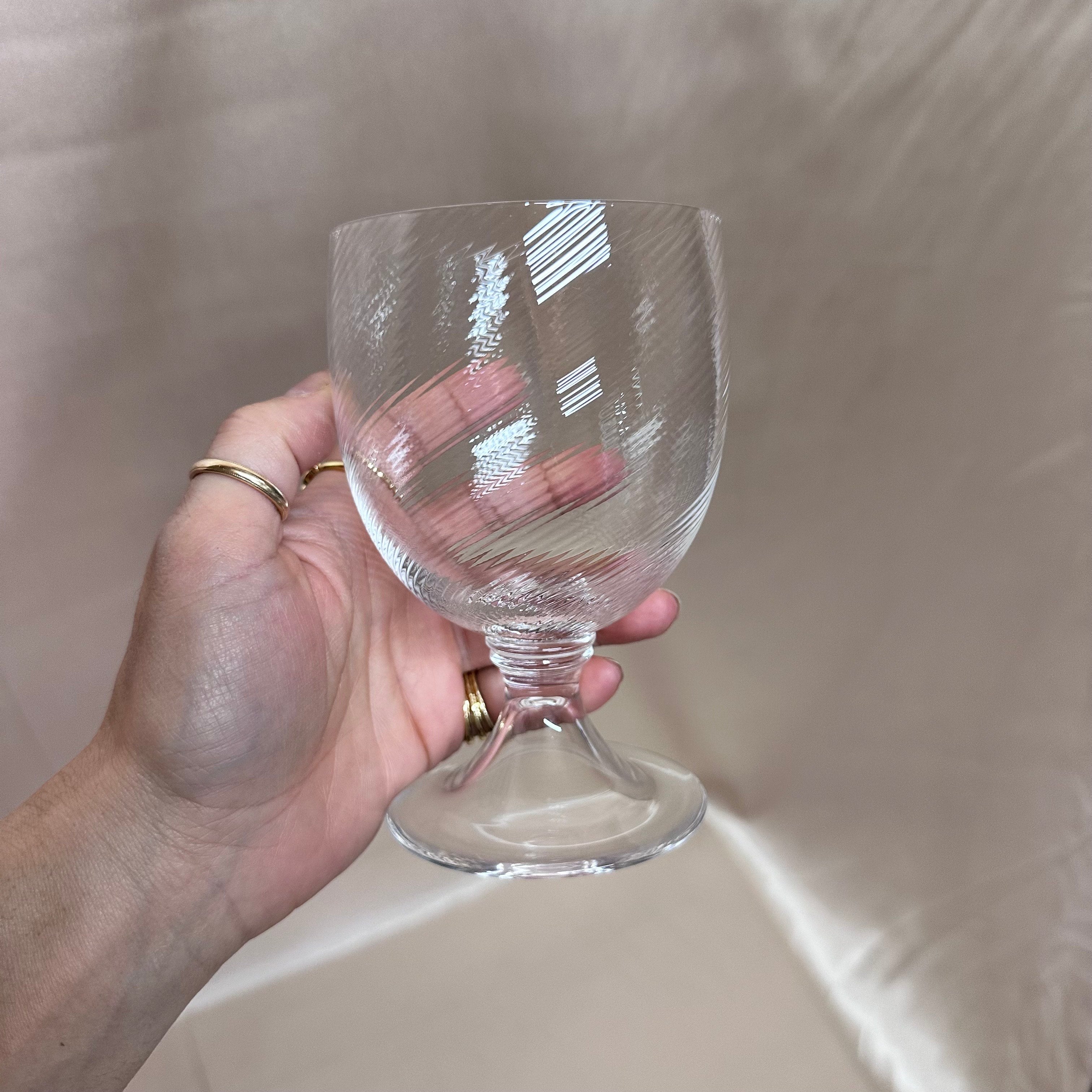 Nasonmoretti Murano Wine Clear Swirl Glass Set of 3