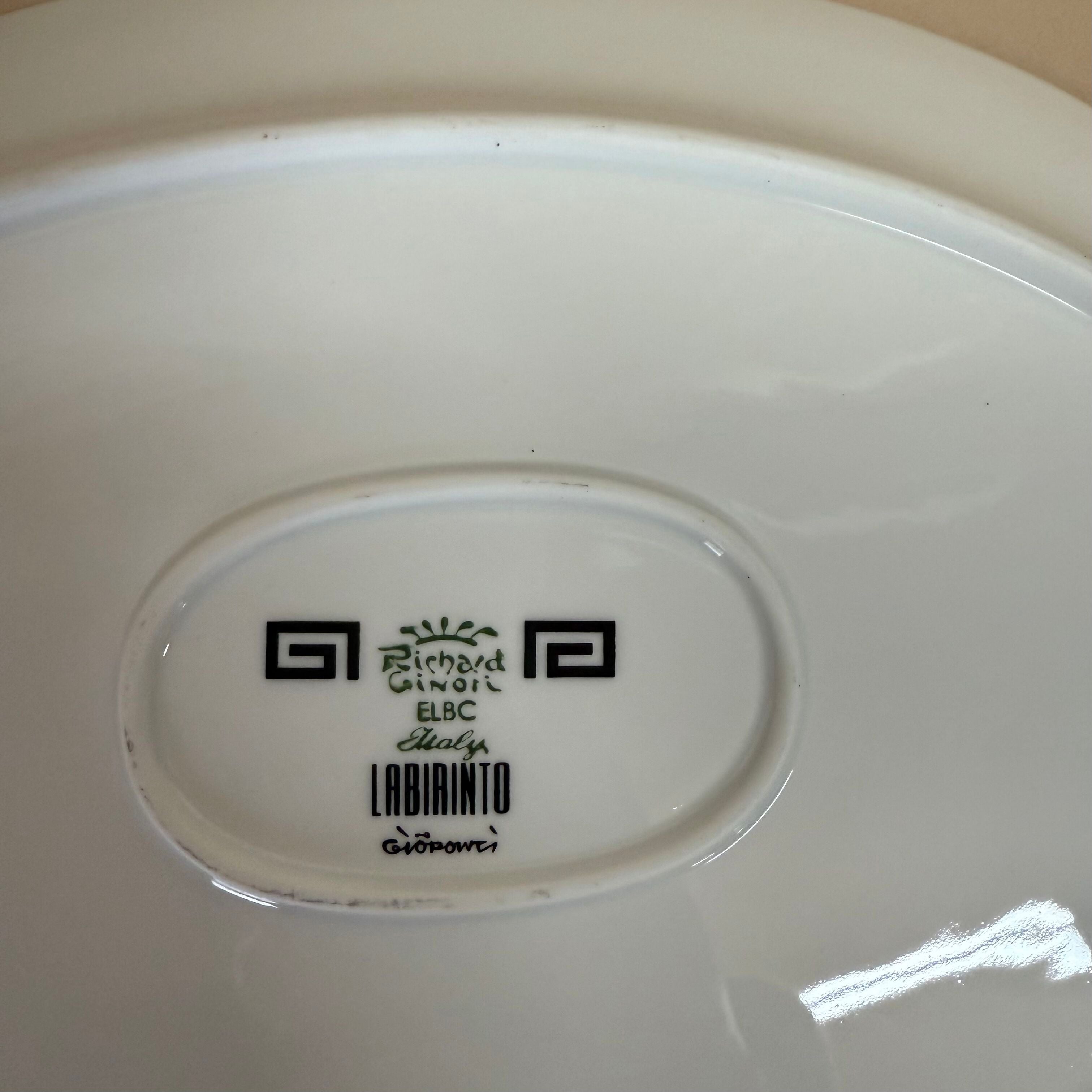 Richard Ginori Labirinto Nero Oval Plate Large