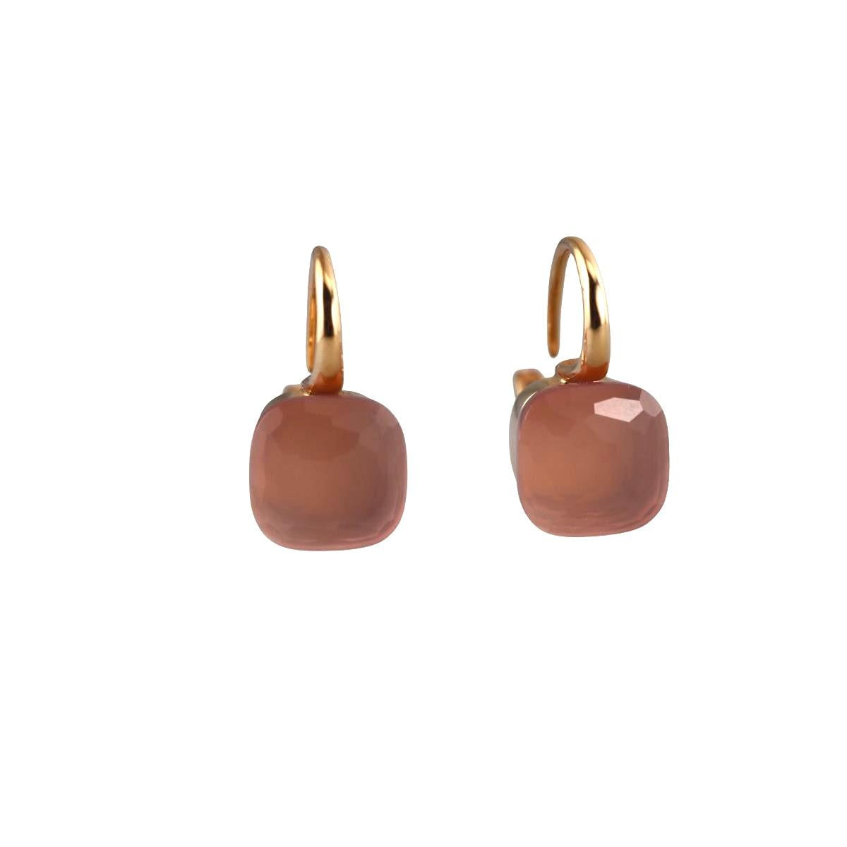 Pomellato Nudo 18k Gold Rose Quartz Earrings