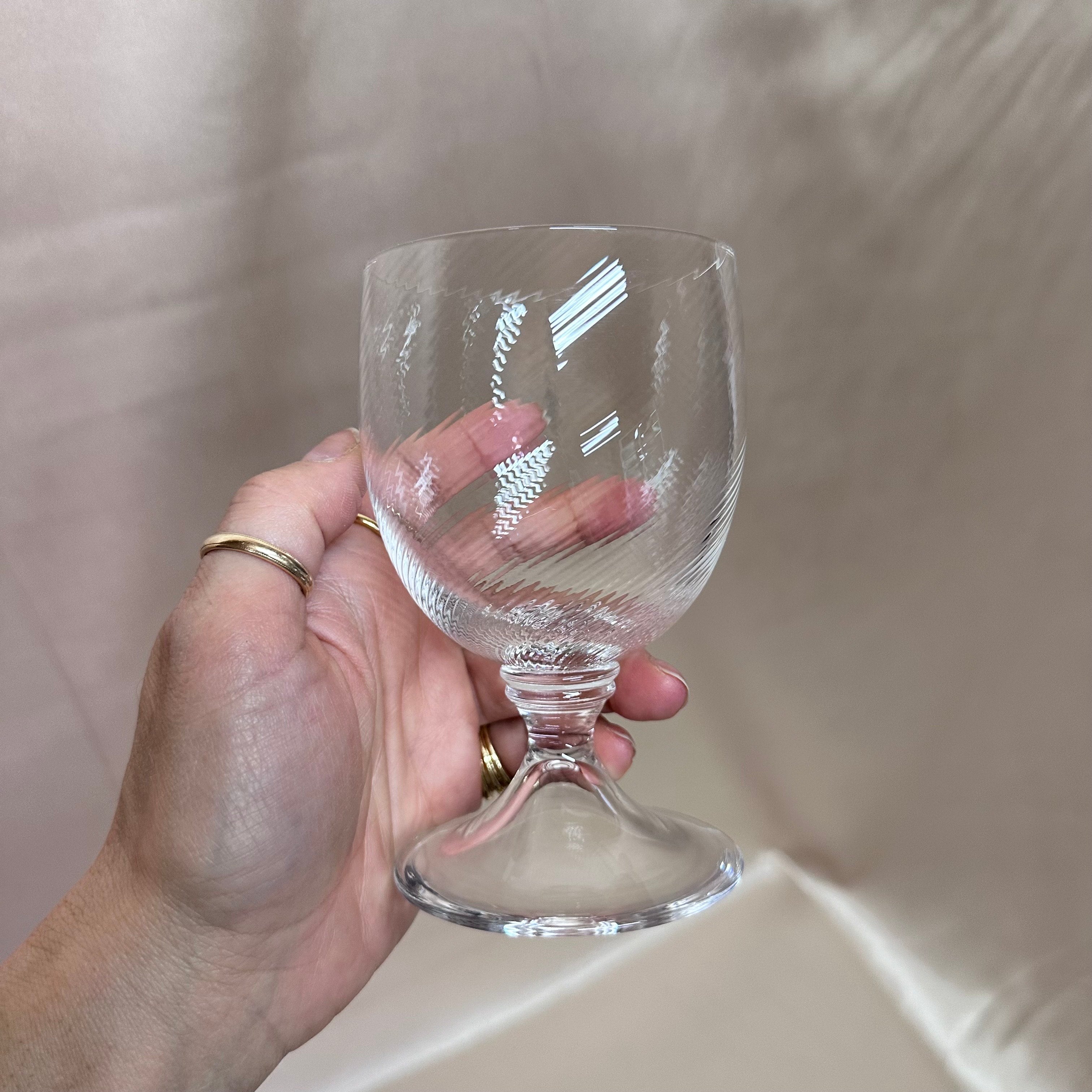 Nasonmoretti Murano Wine Clear Swirl Glass Set of 3