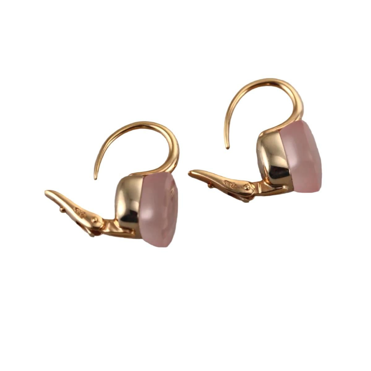 Pomellato Nudo 18k Gold Rose Quartz Earrings