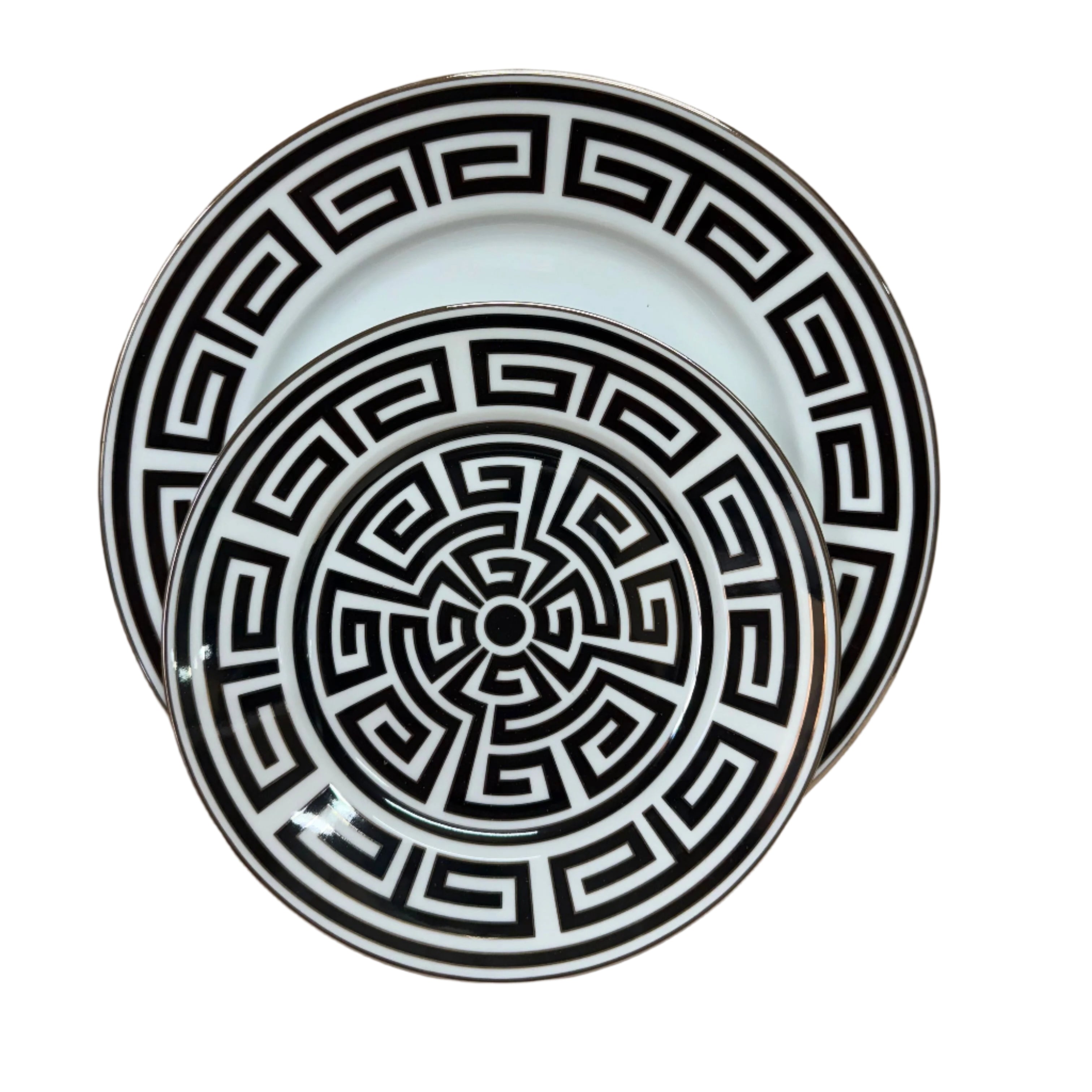 Richard Ginori Labirinto Nero Set Plate of 3