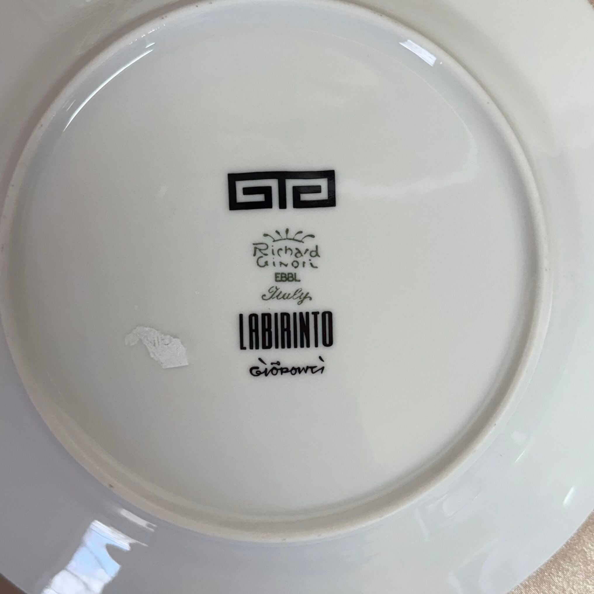 Richard Ginori Labirinto Nero Set Plate of 3