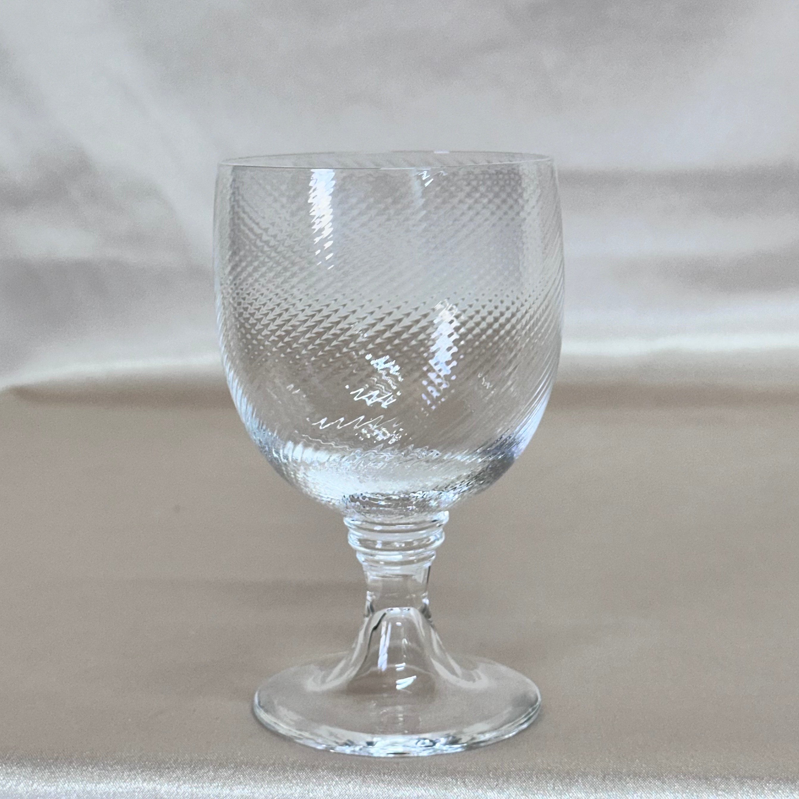 Nasonmoretti Murano Wine Clear Swirl Glass Set of 3