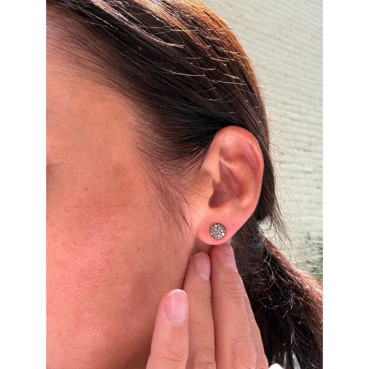Pomellato Sabbia 18k Rose Gold Diamond Stud Earrings