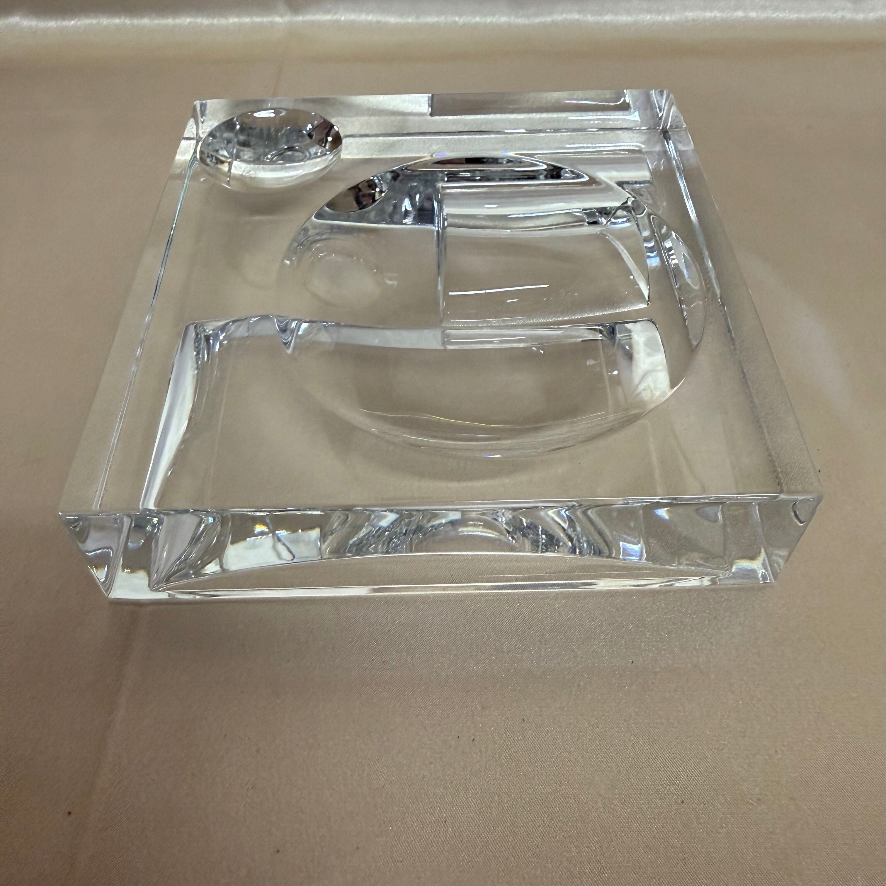 Baccarat Crystal Ashtray Quadrato