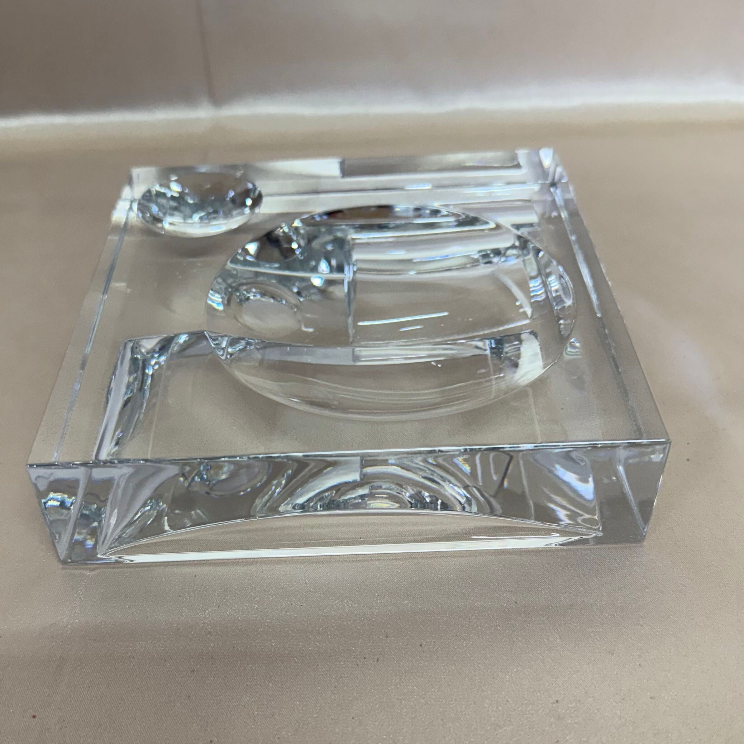 Baccarat Crystal Ashtray Quadrato
