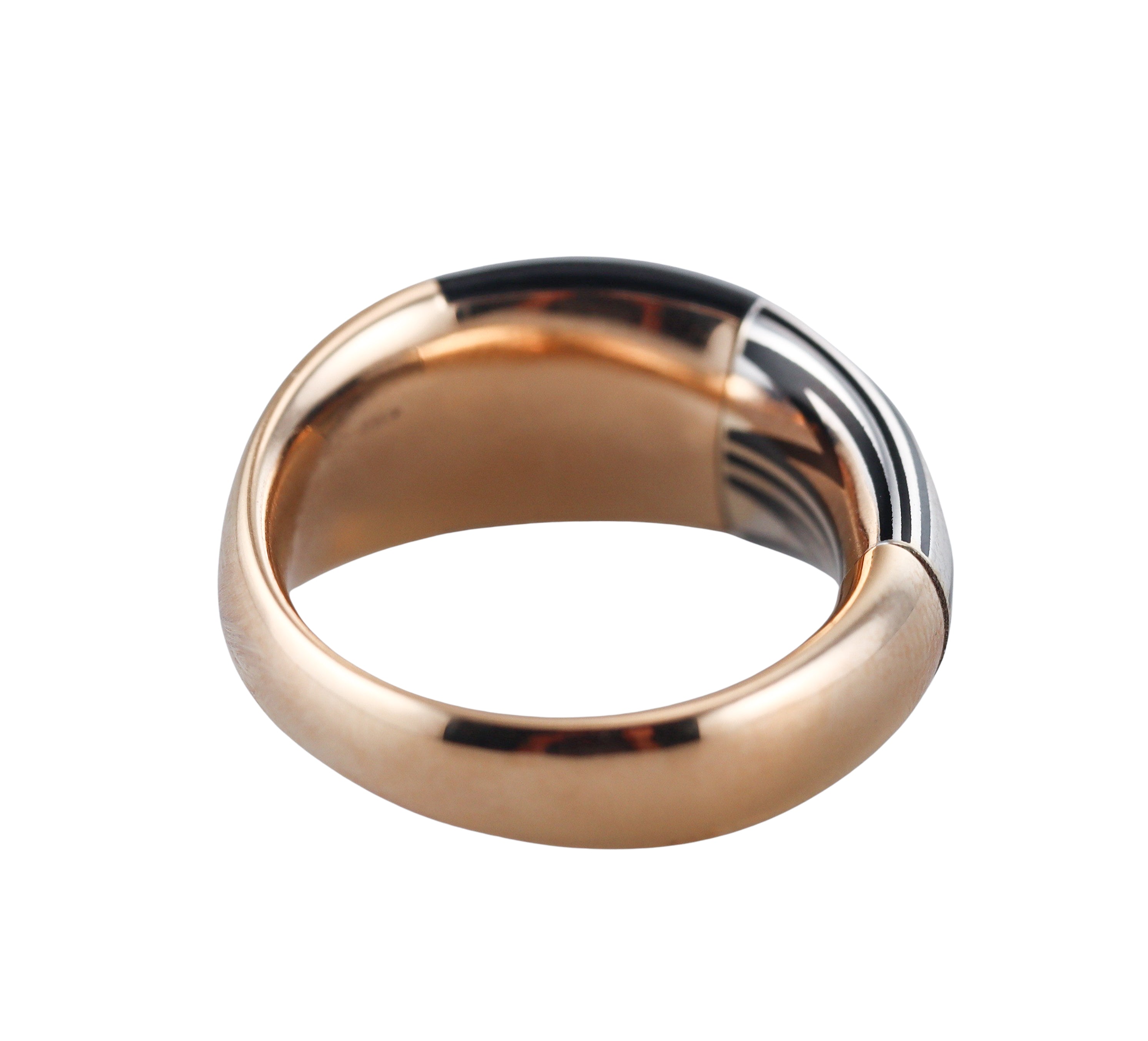 Mimi Milano Tam Tam Onyx Enamel 18k Rose Gold Ring