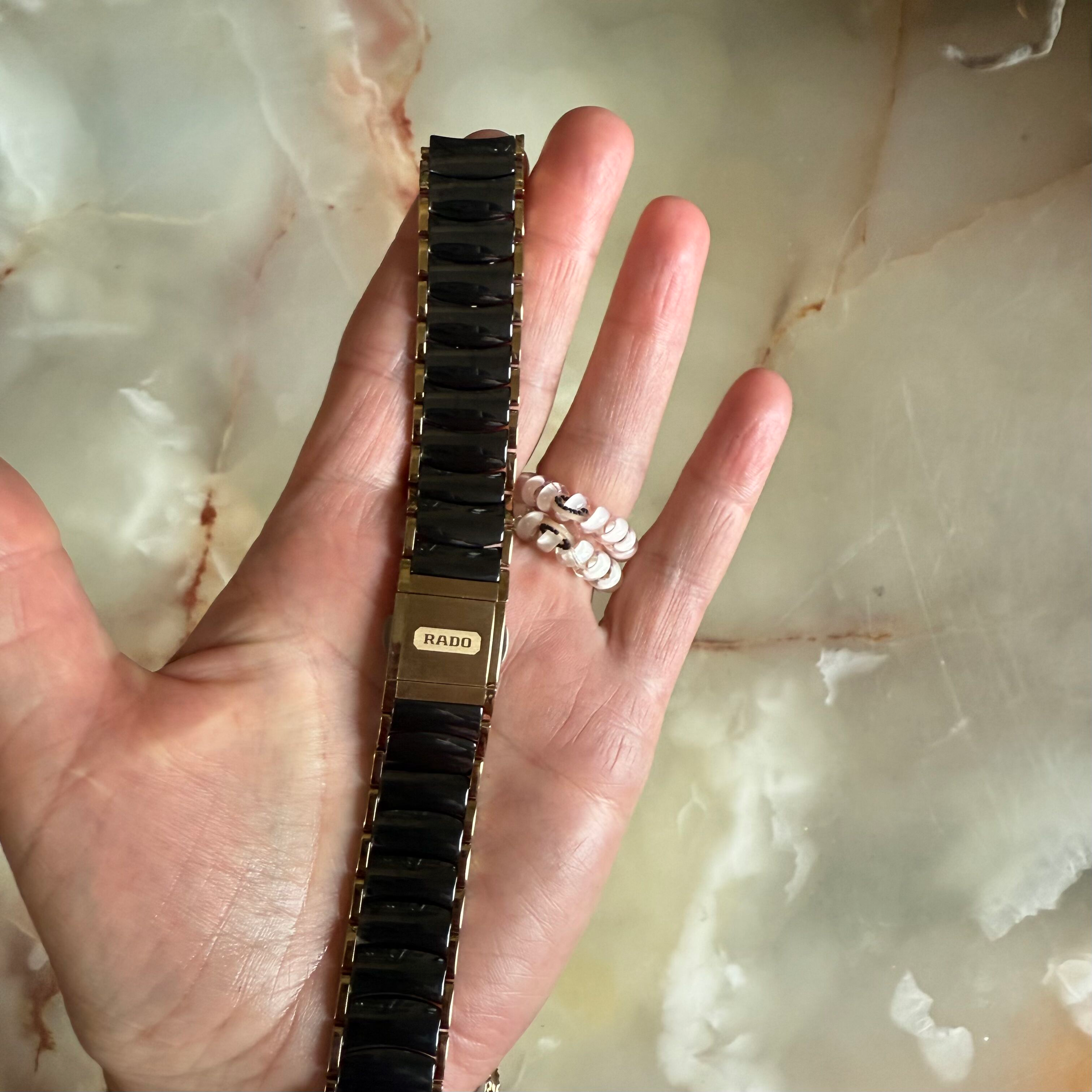 Authentic RADO Black High-Tech Ceramics Watch Bracelet 19mm 04419