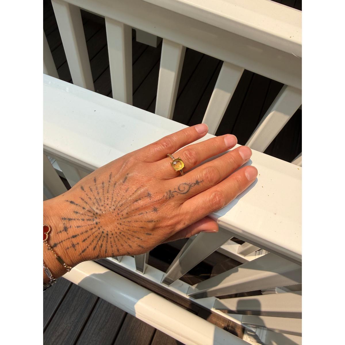 Pomellato Baby 18k Gold Lemon Quartz Diamond Ring