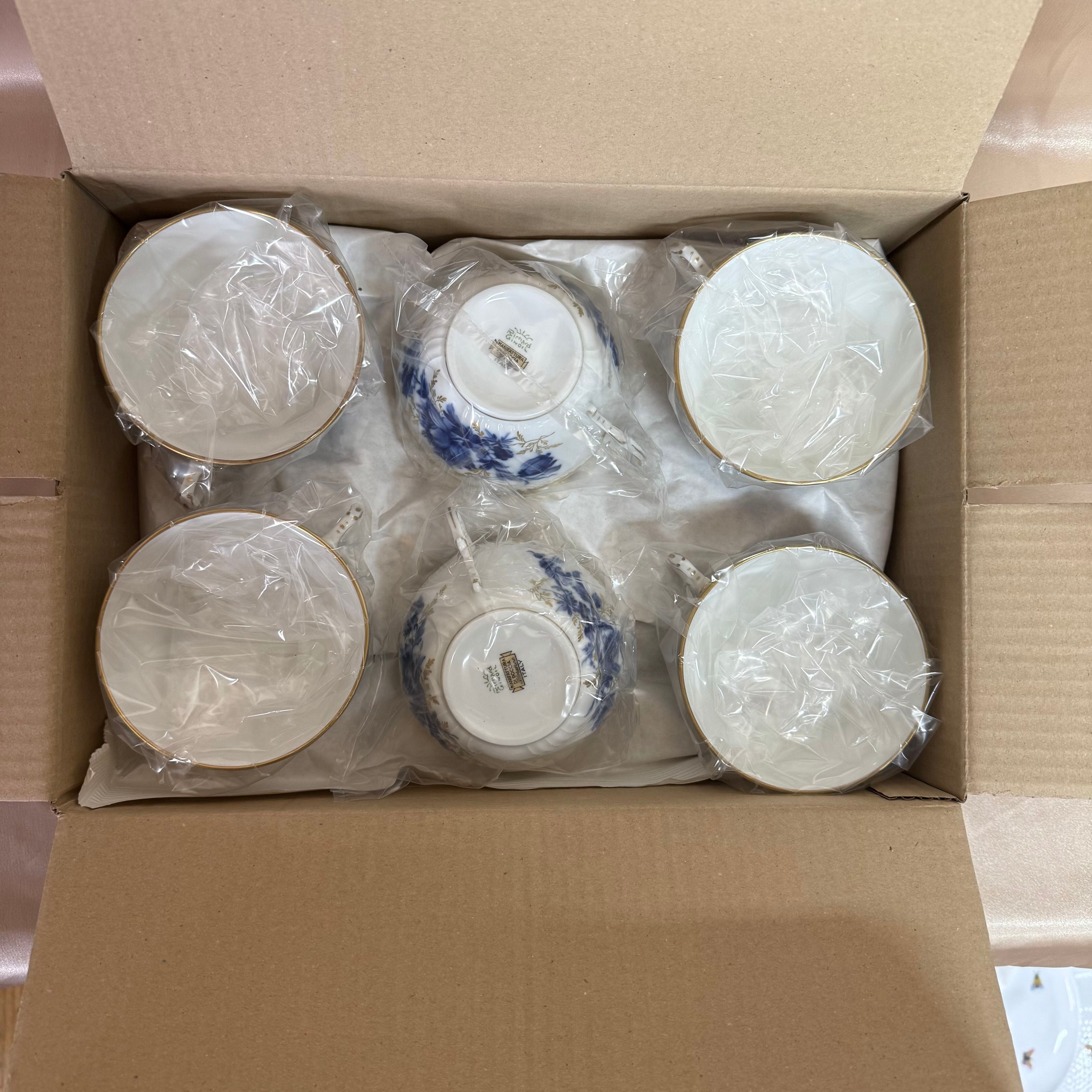 Richard Ginori Santa Margherita Tea Cup & Saucer Set of 6