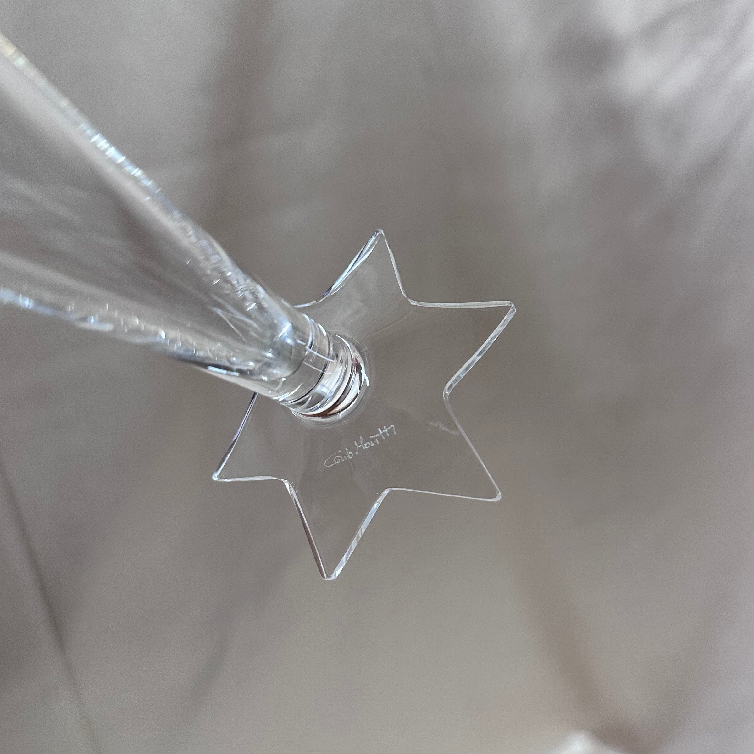 Carlo Moretti Murano Champagne Flutes Clear Glass Set of 5