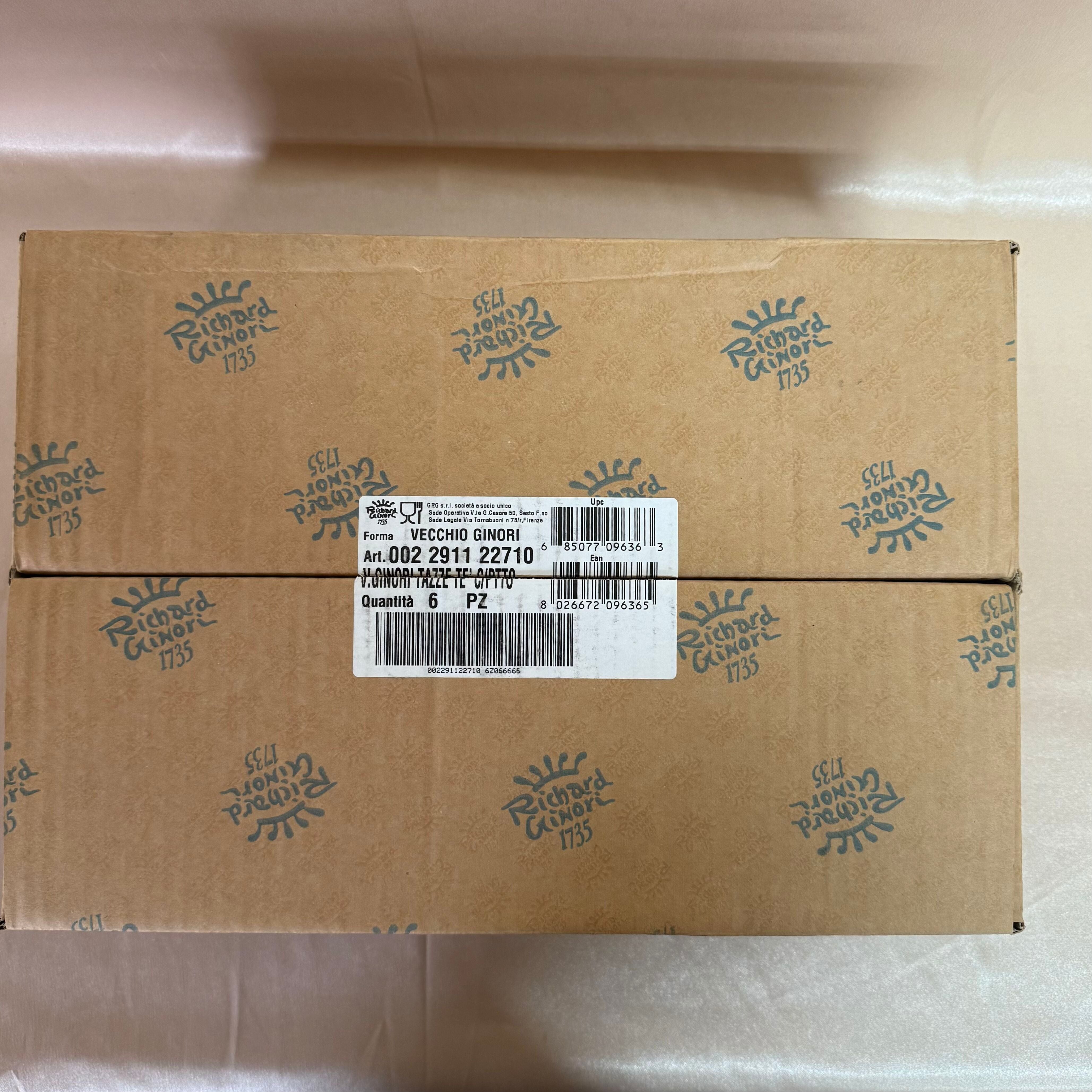 Richard Ginori Santa Margherita Tea Cup & Saucer Set of 6