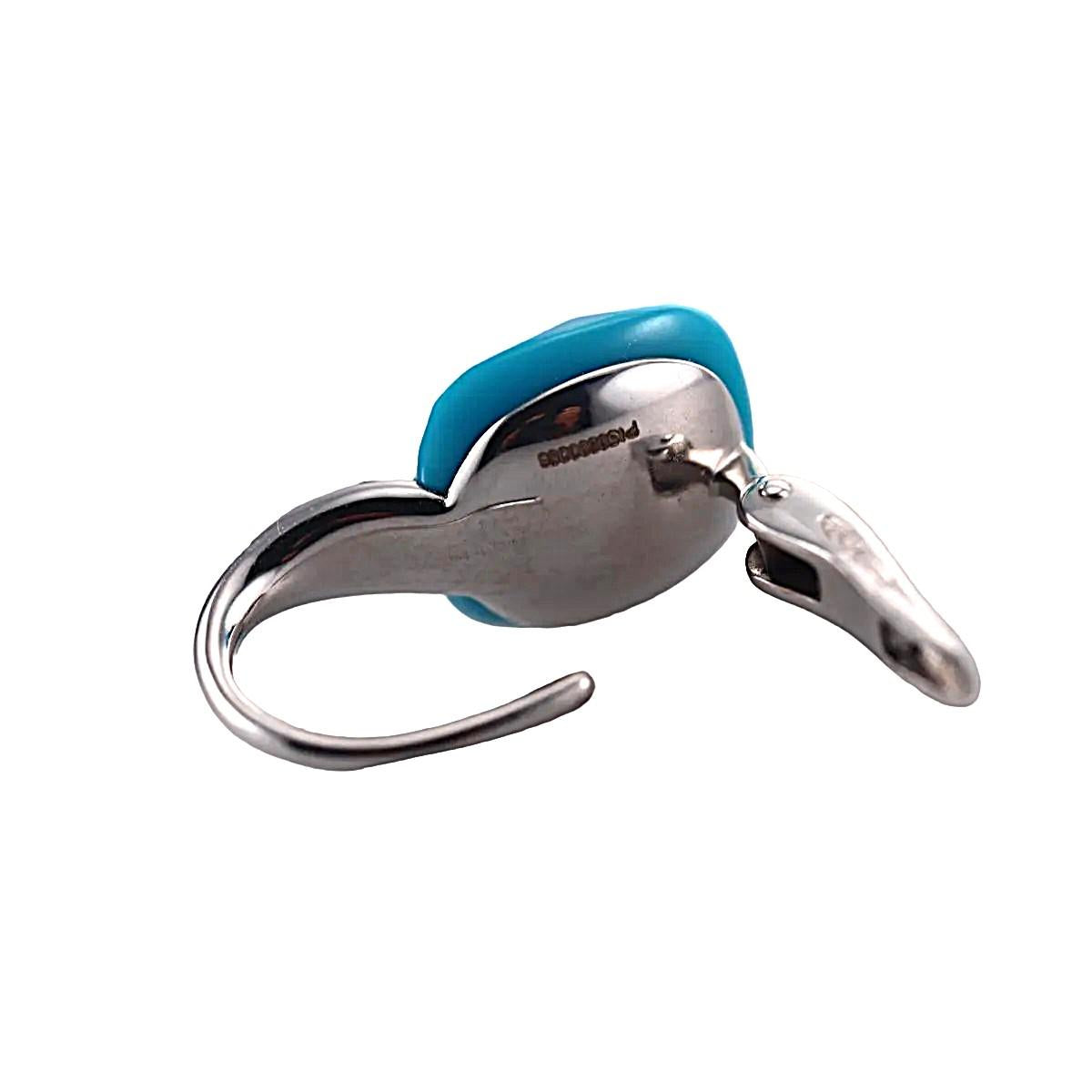 Pomellato Capri 18k White Gold Turquoise Diamond Earrings
