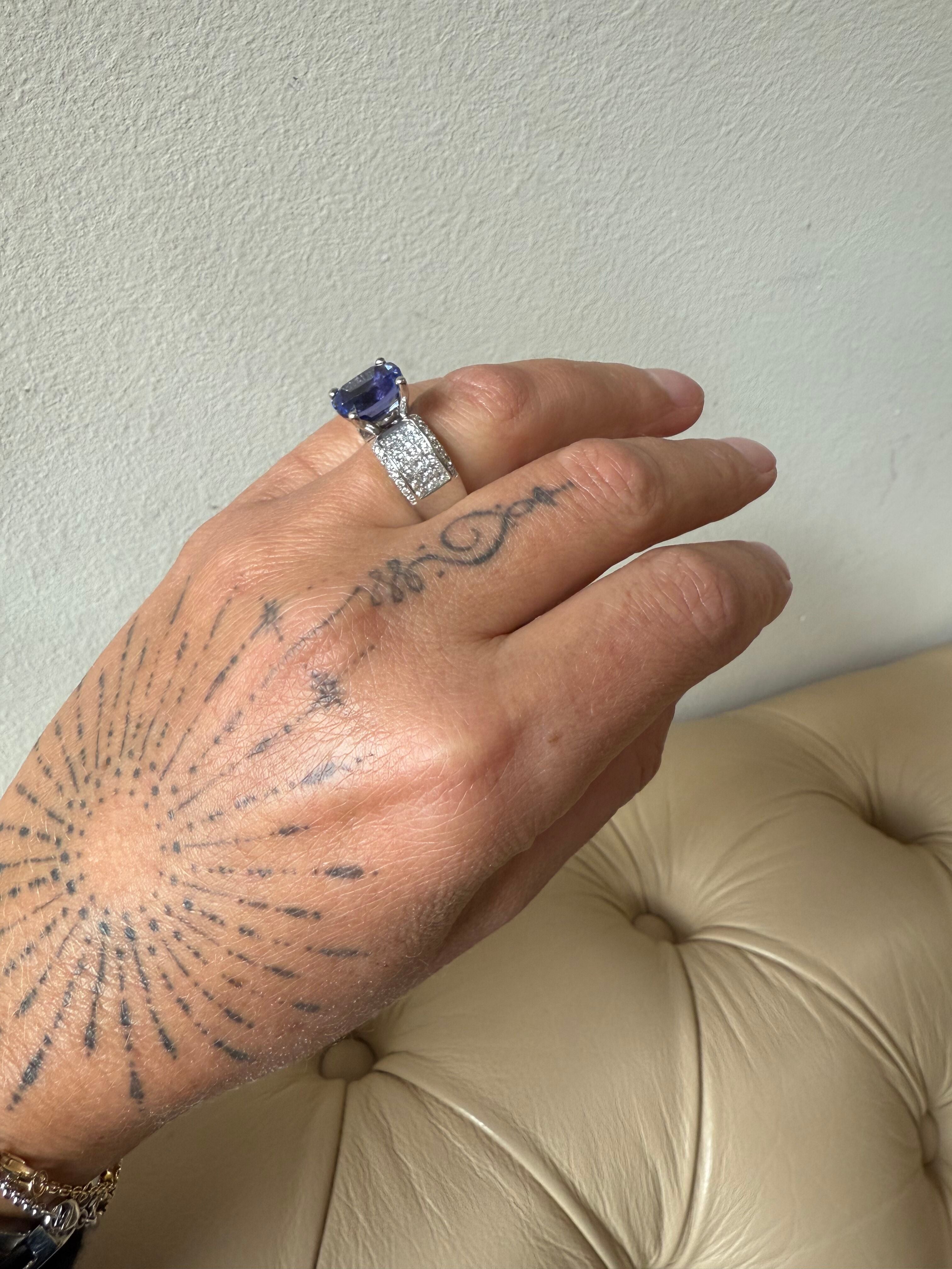 5.36ct Tanzanite Diamond 18k Gold Ring