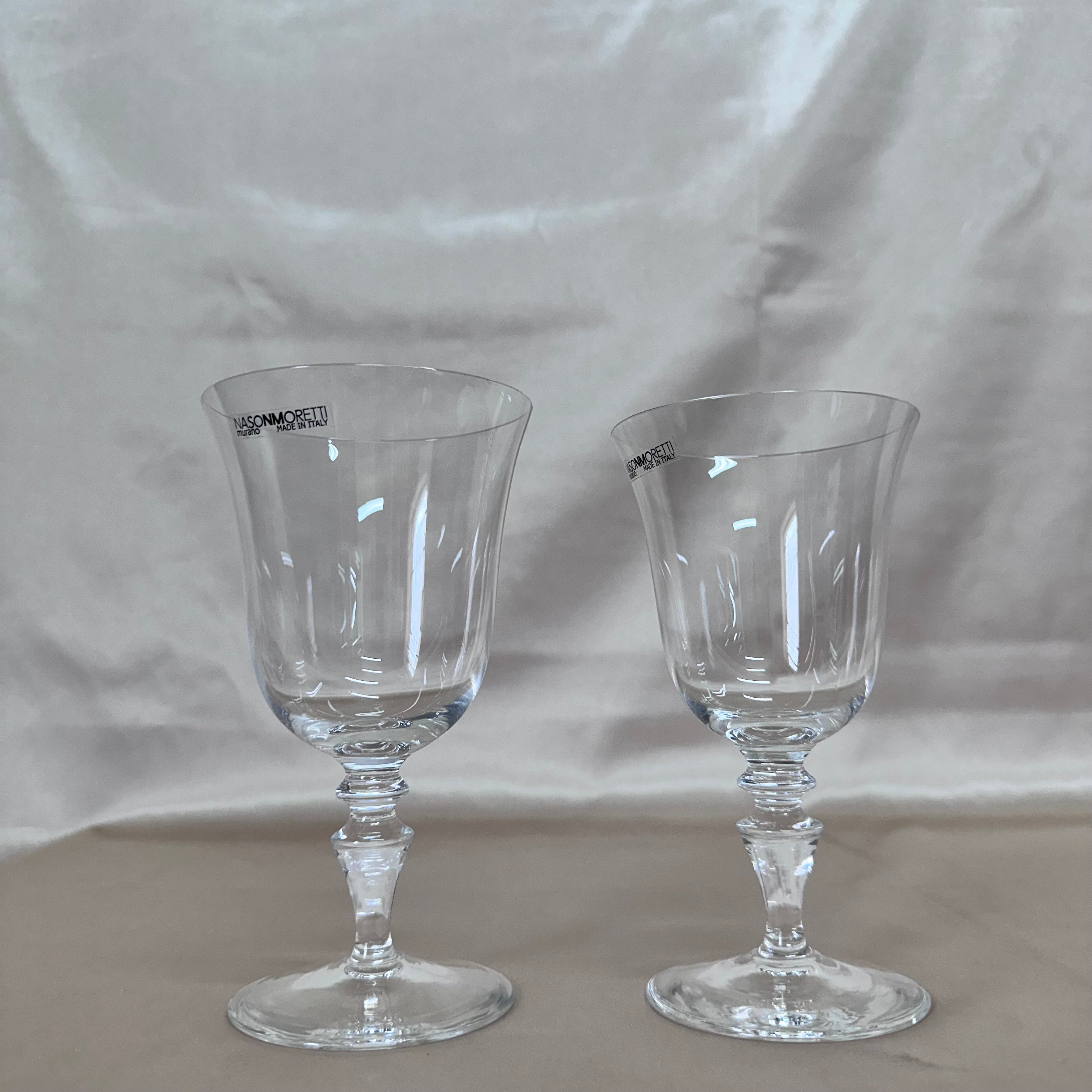 Nasonmoretti Moretti Murano Red and White Wine Clear Glass Degustation Set of 2