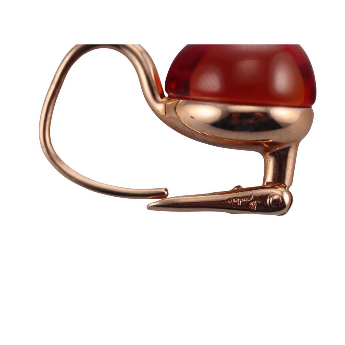 Pomellato Rouge Passion Gold Red Stone Earrings