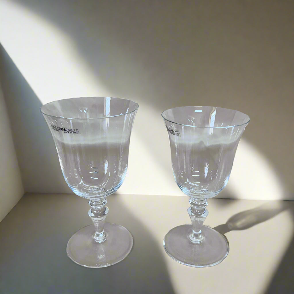 Nasonmoretti Moretti Murano Red and White Wine Clear Glass Degustation Set of 2